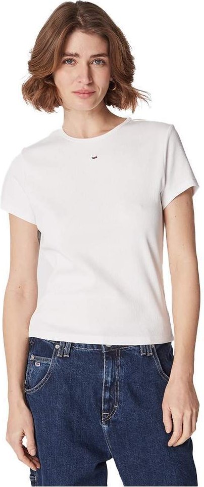 T-Shirt Tommy Jeans Damen Essential Cotelé