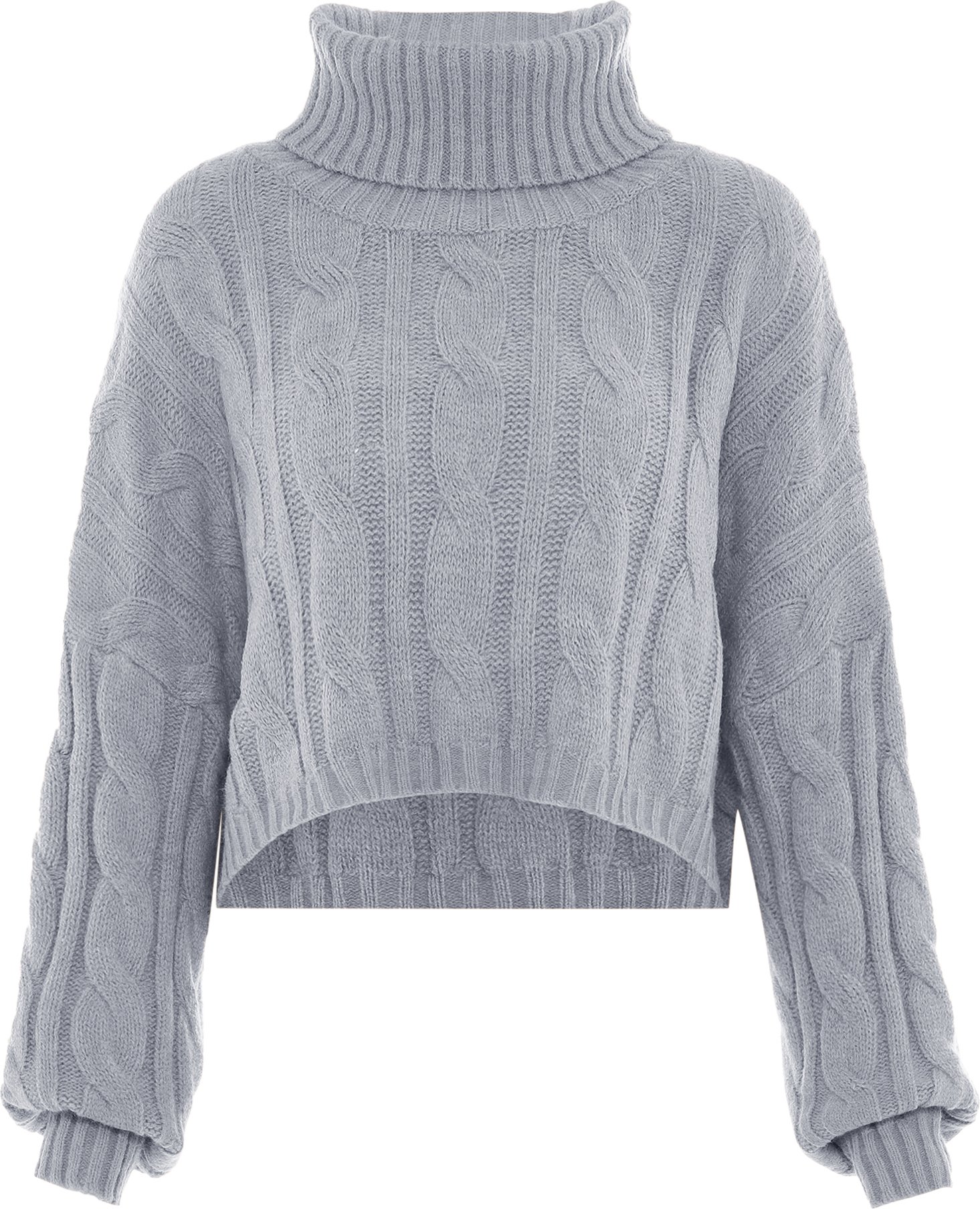 Mymo Rollkragenpullover Damen hellgrau melange