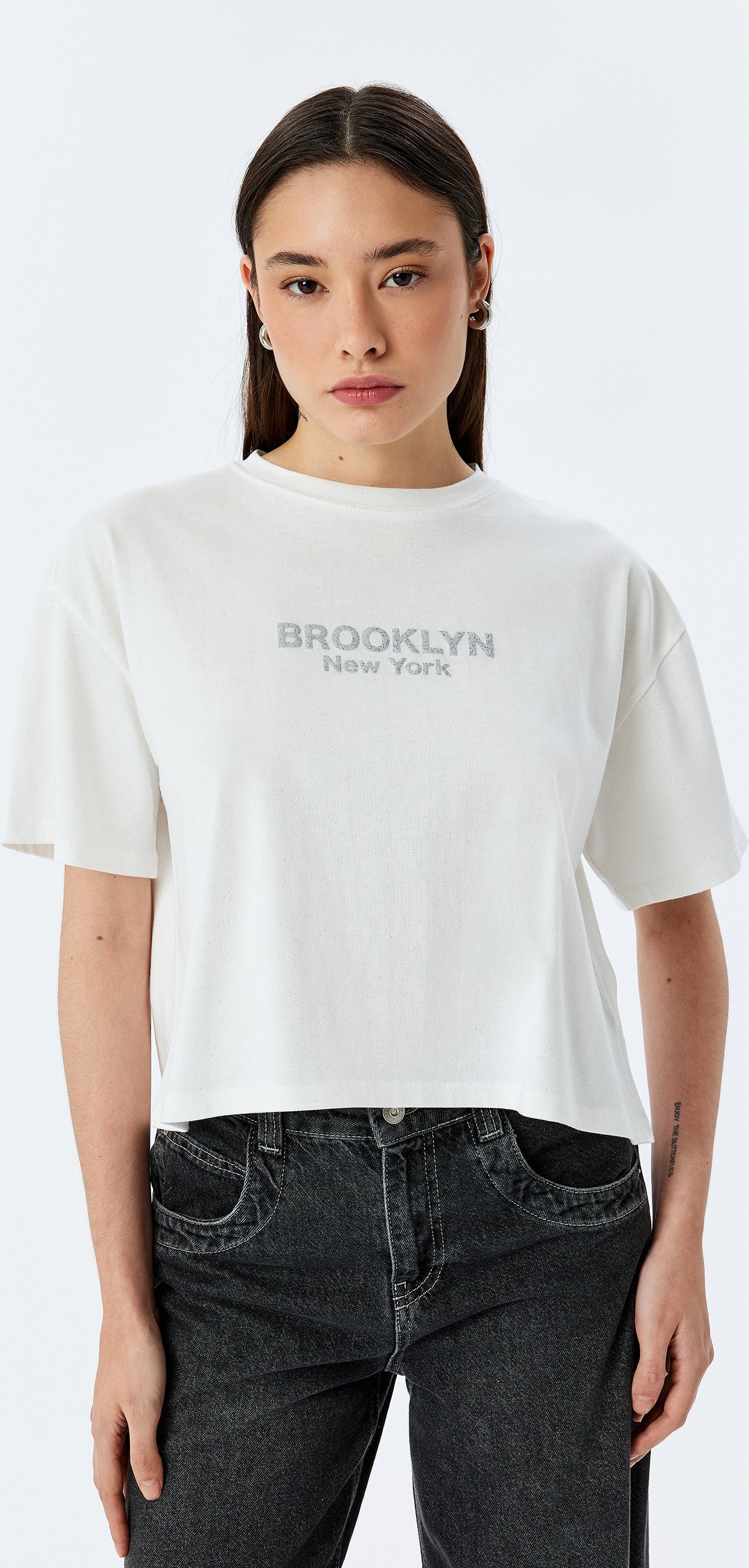 Koton T-shirt Rundhalsausschnitt Kurzärmelig T-shirt