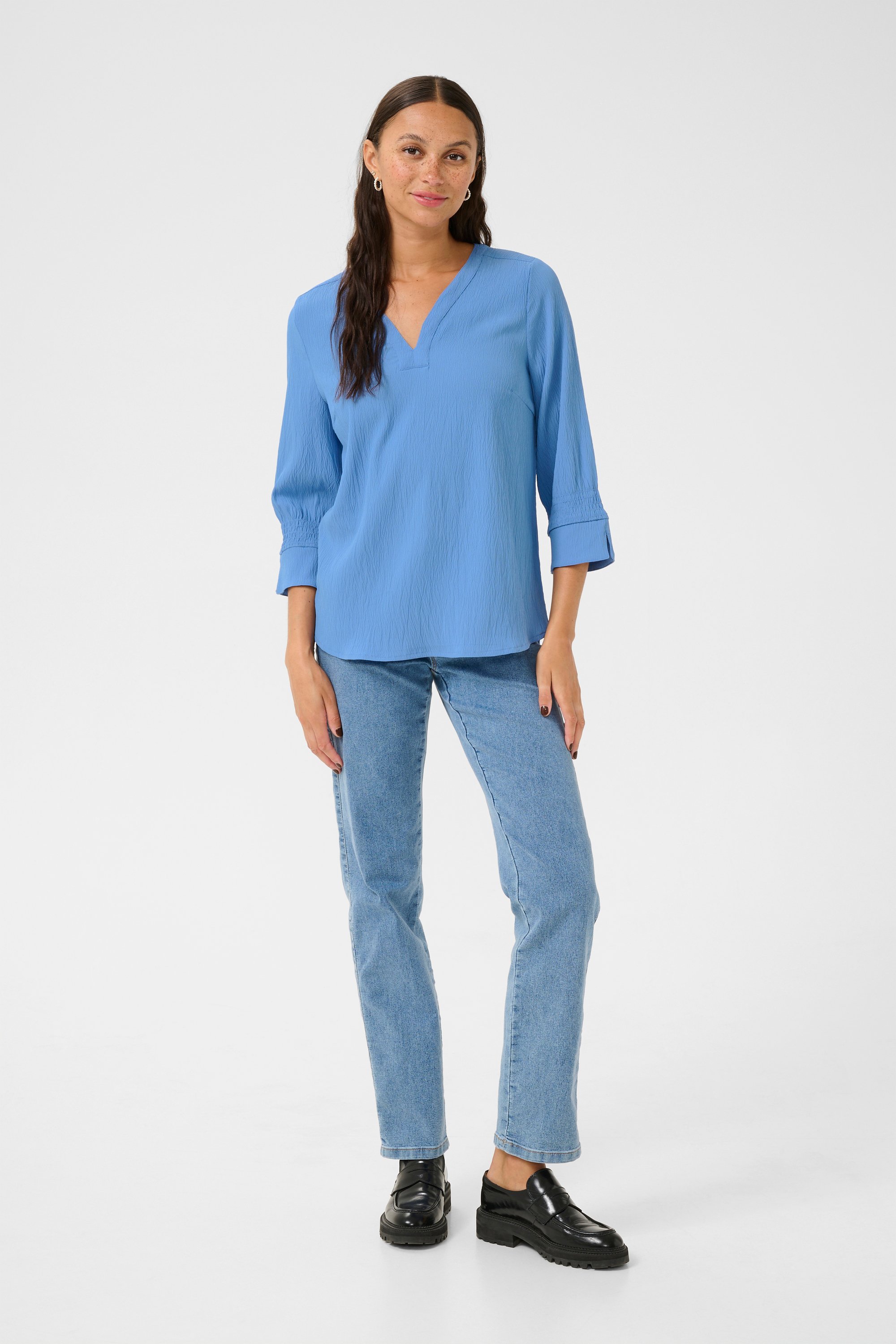 Langarm-Bluse Regular fit Ebb and Flow blue