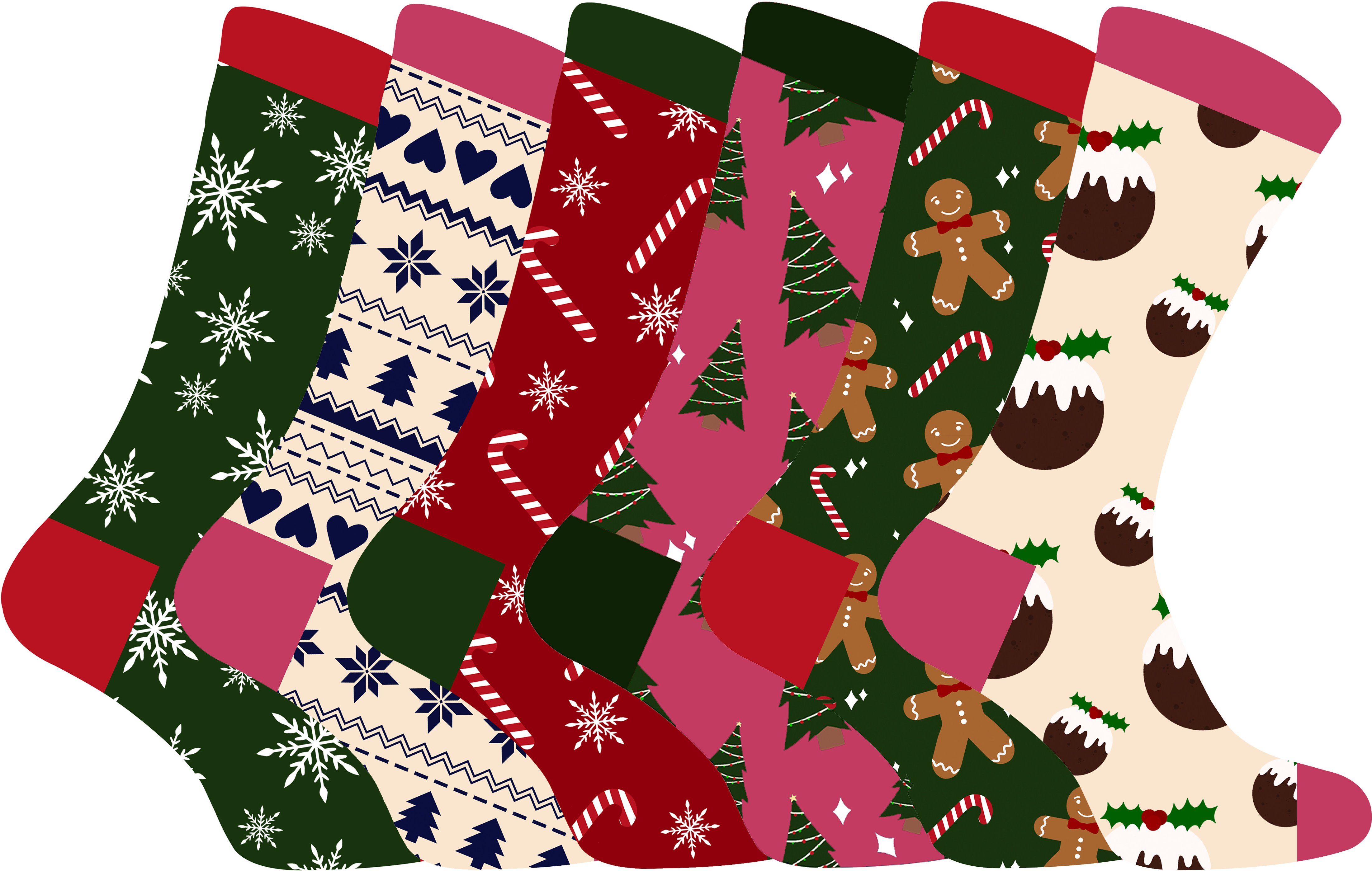 Damen Weihnachten Socken | Socken Snob | Damen bunte Neuheit Design Weihnachten Socken | Geschenk für Sie - 6 Pack