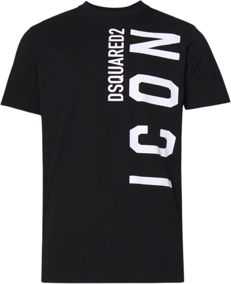 Dsquared2 Schwarzes T-shirt Großes Icon Weißes Logo