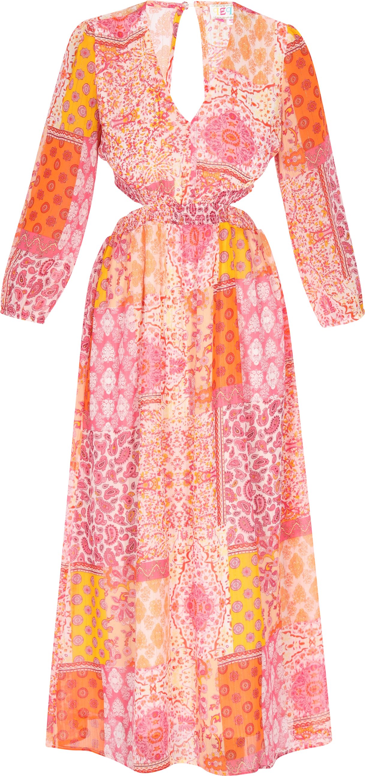 IZIA Kleid Frauen orange mehrfarbig