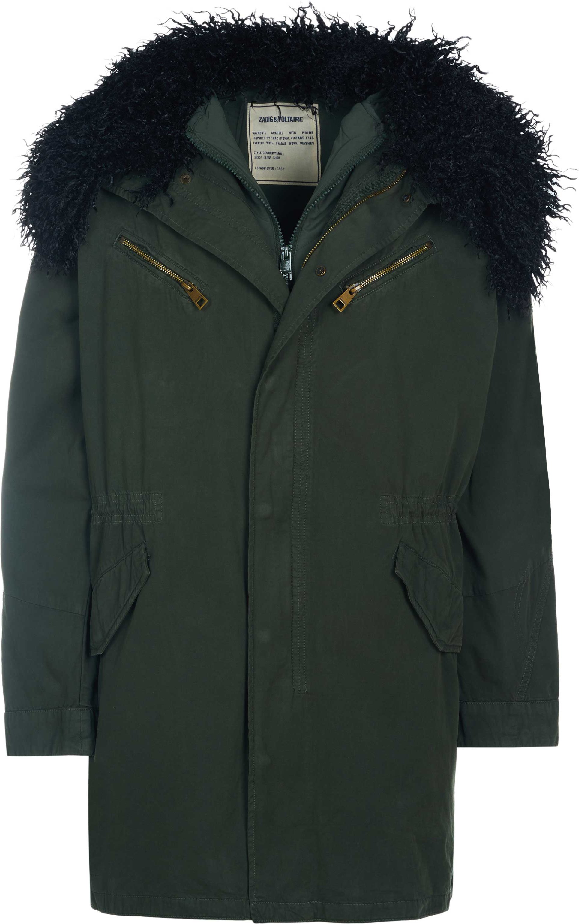 Thumbnail - Zadig Voltaire Kidea Coton Lave Eagle Jacke Khaki