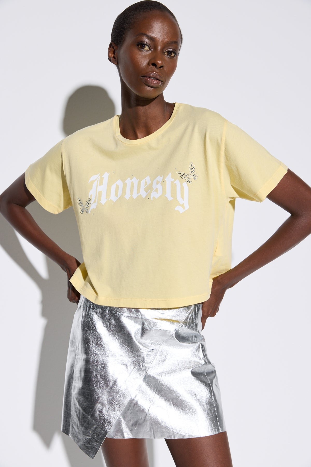 Bedrucktes Crop-T-Shirt