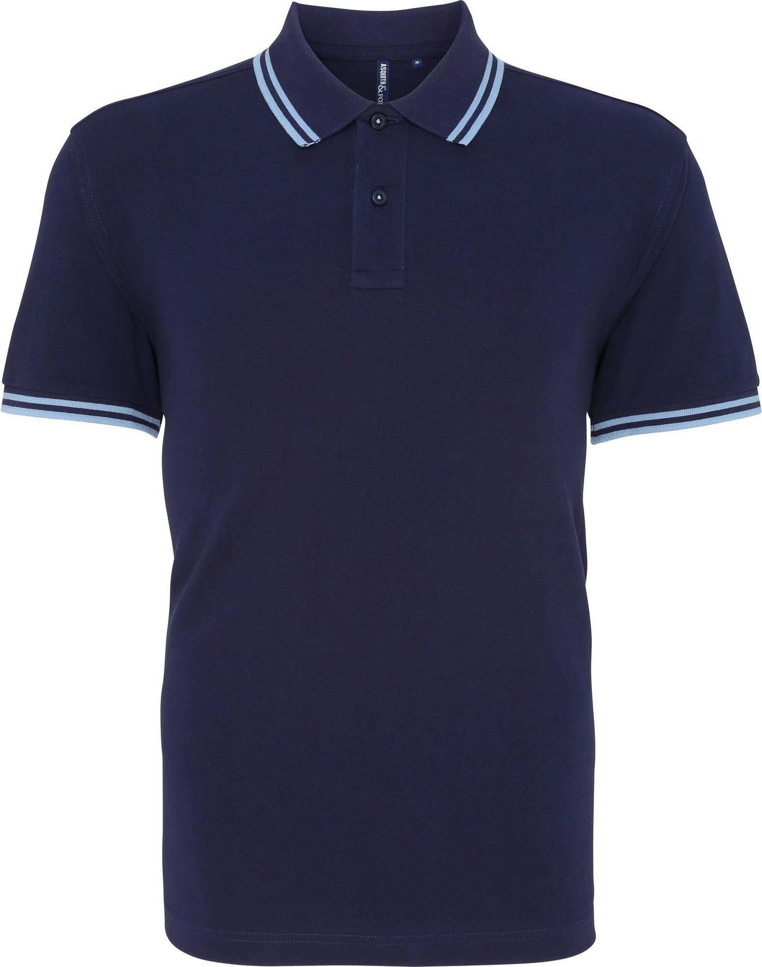 Thumbnail - Asquith & Fox Herren-Polohemd in klassischer Passform (Navy/Kornblume)