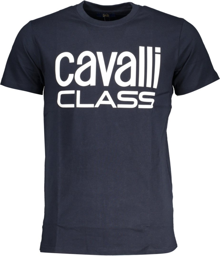Cavalli Class Fetziges Weißes Logo Navy Blau T-Shirt