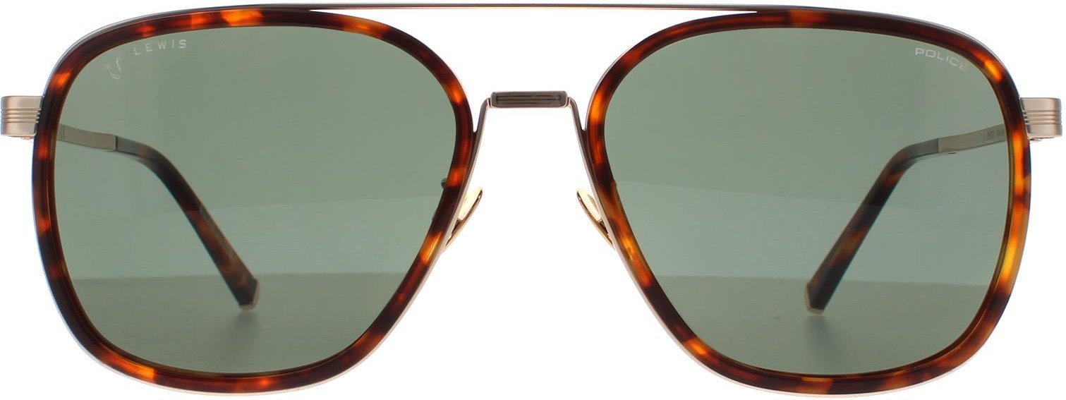 Police Pilotenbrille Damen Glänzend Rot Havanna Grün SPLC49 Lewis 21