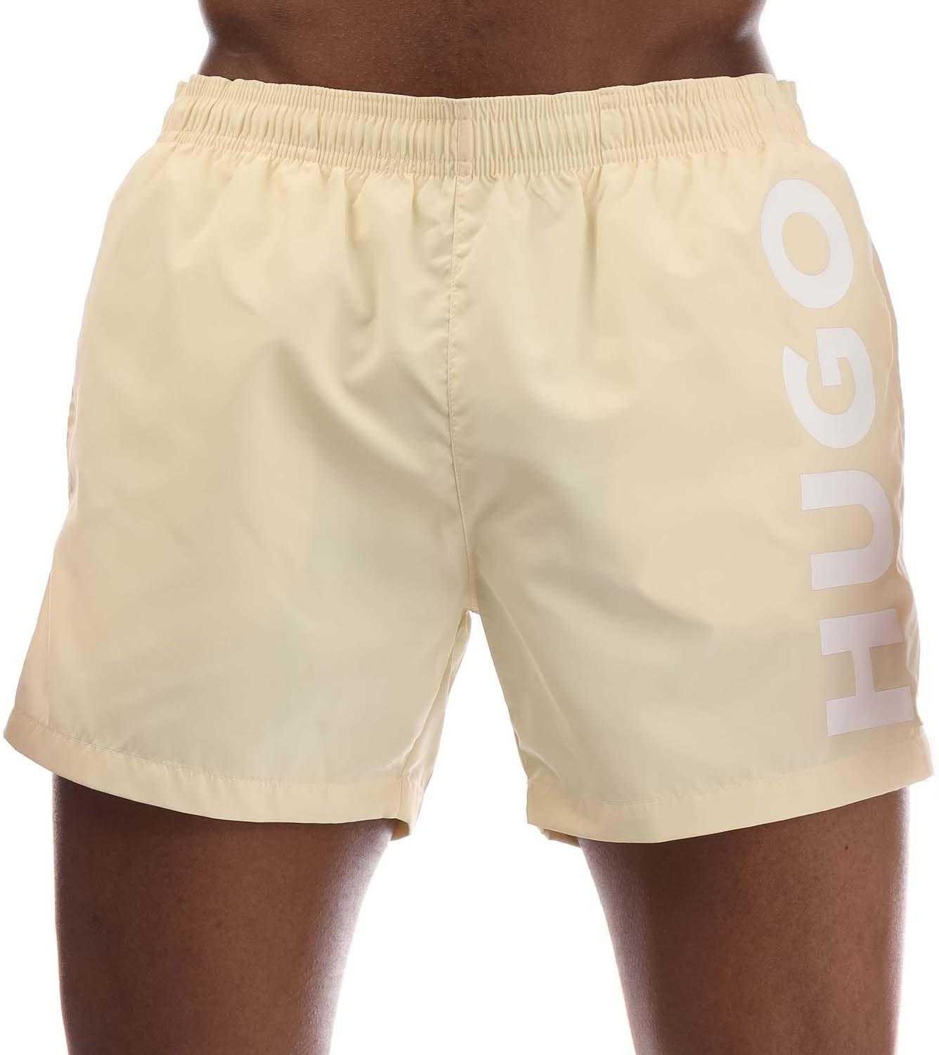 Hugo - "Abas" Badeshorts Logo für Herren (Gelb)