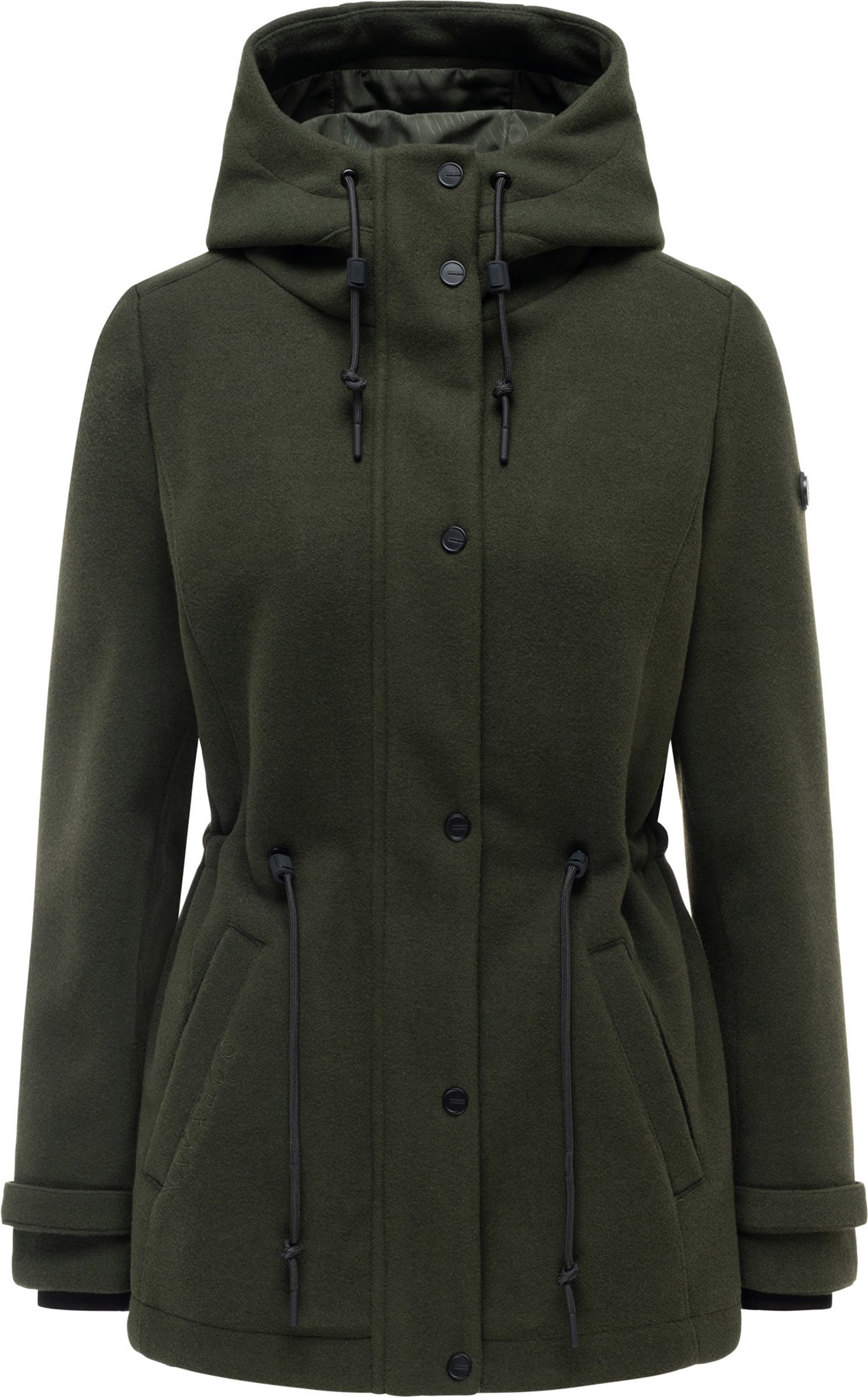 Navahoo Damen Übergangsjacke Lächelstern mit Kapuze in Wolle-Optik