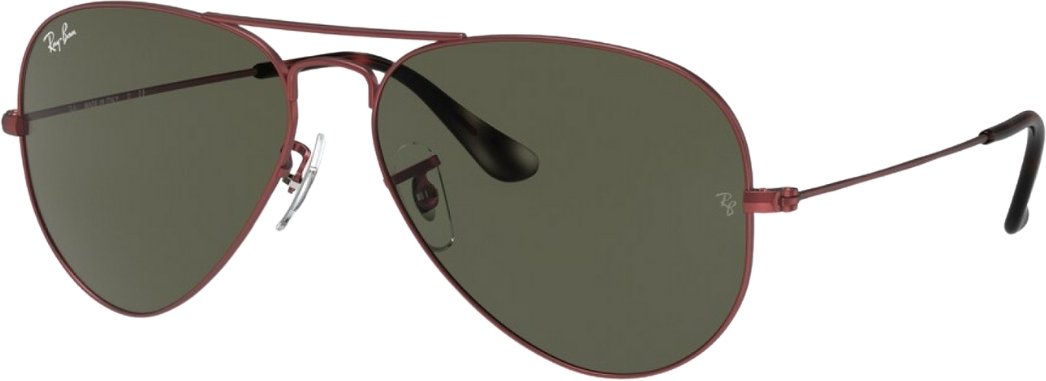 Ray-Ban Aviator Sonnenbrille mit grünen Gläsern und roten Gläsern