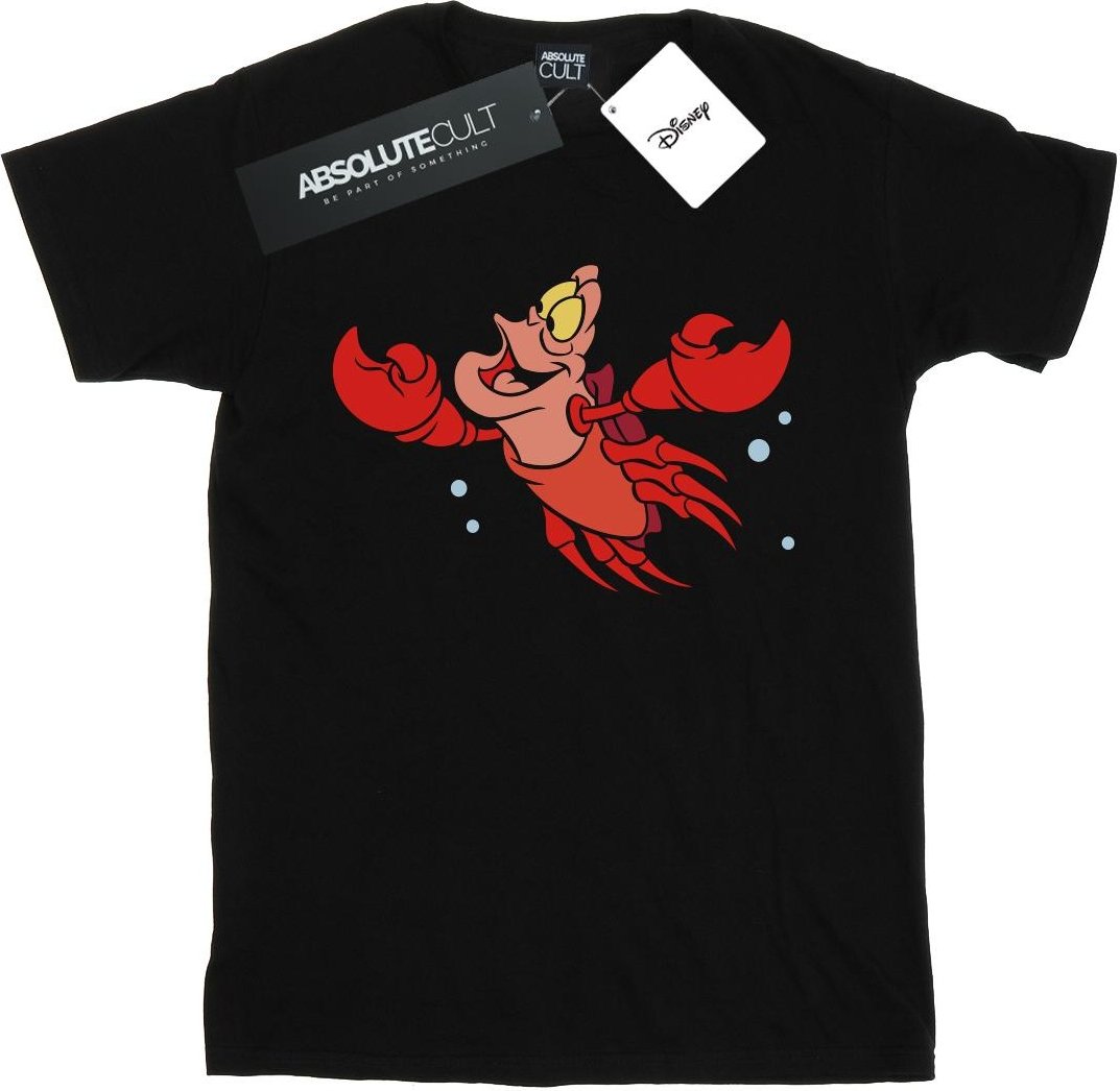 Disney - "The Little Mermaid Sebastian Bubbles" T-Shirt für Mädchen (Schwarz)