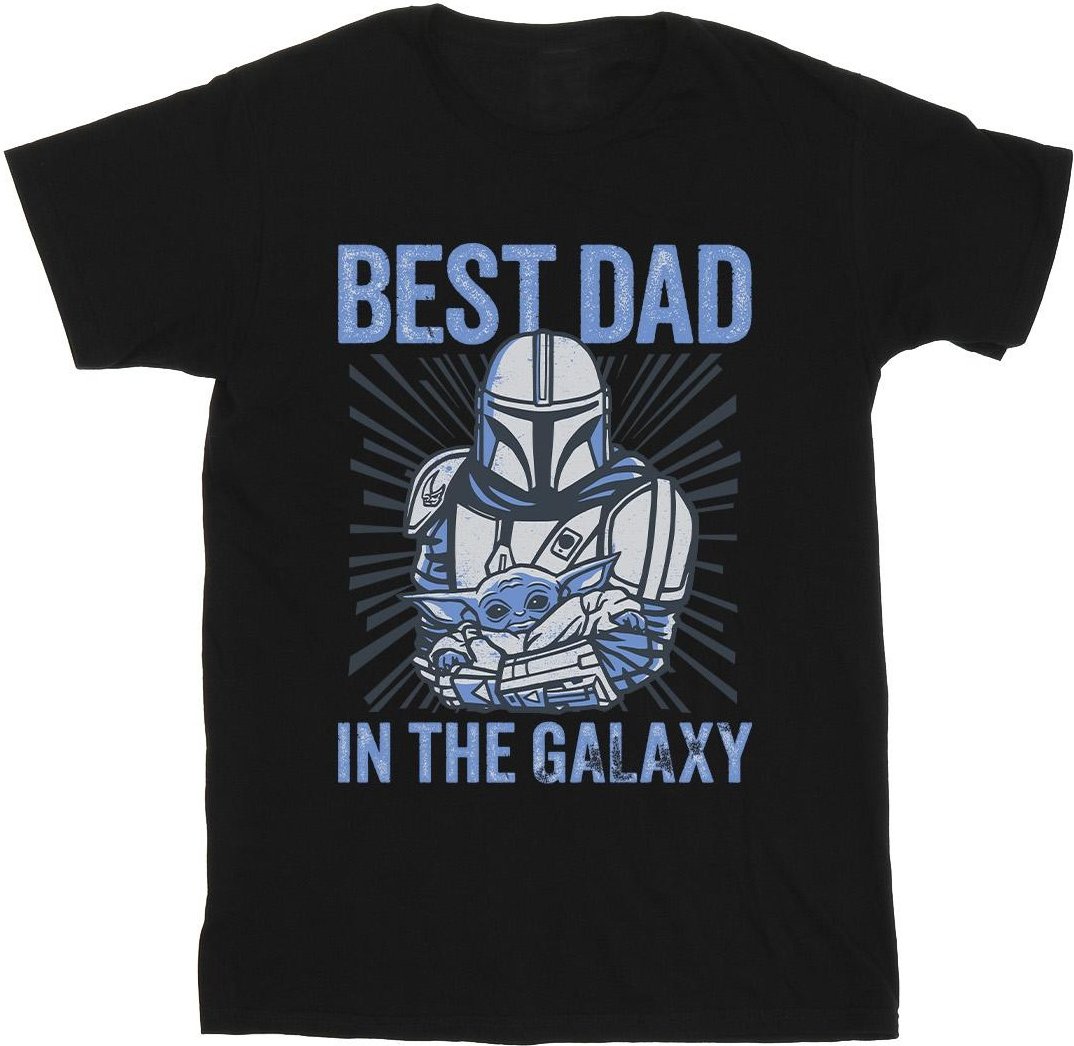 Star Wars - "Mandalorian Best Dad Galaxy" T-Shirt für Herren (Schwarz)