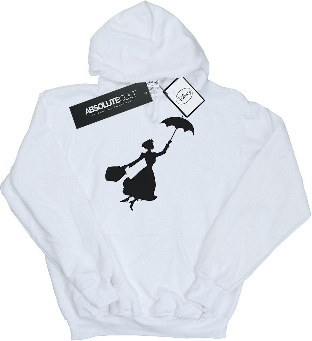 Disney - "Mary Poppins Flying Silhouette" Kapuzenpullover für Damen (Weiß)