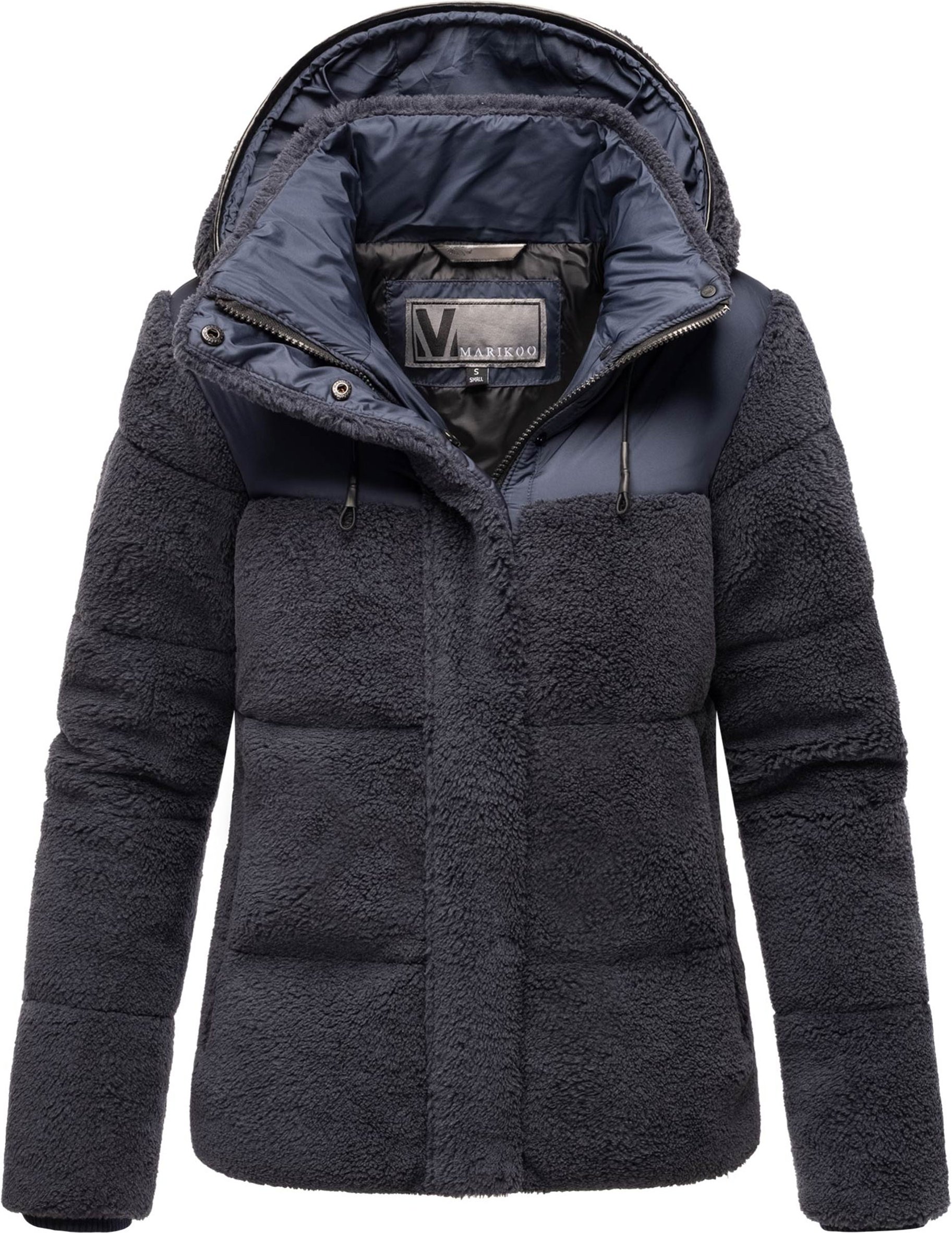 Marikoo Damen Teddy Puffer Jacke mit Kapuze & Reißverschluss – Kaguraa