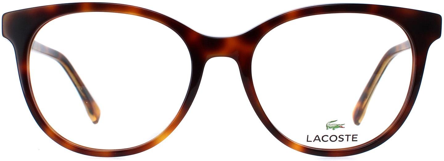 Lacoste Runde Damen Braun Havanna Gläser
