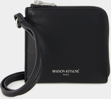 Geldbörse - Maison Kitsune - Leder - Schwarz