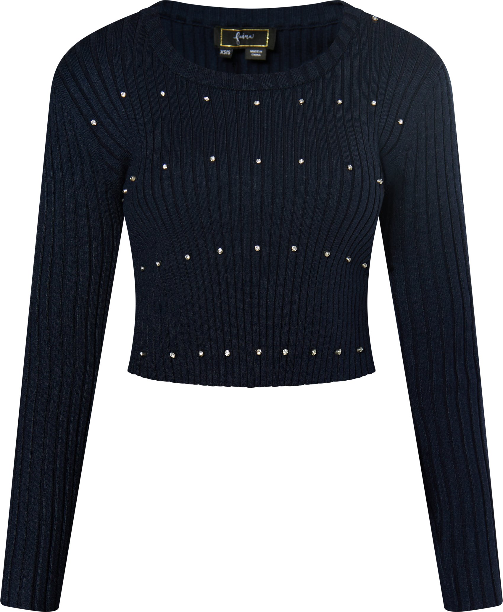 Faina Pullover mit Strasssteinen Damen Marine