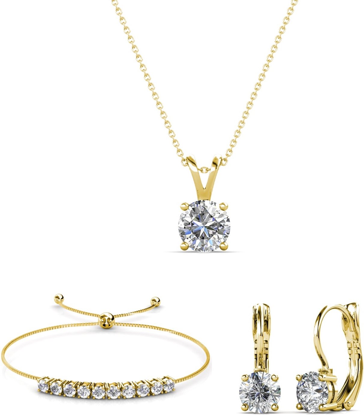 Mia Round Vernice Sets - Gold und Kristall