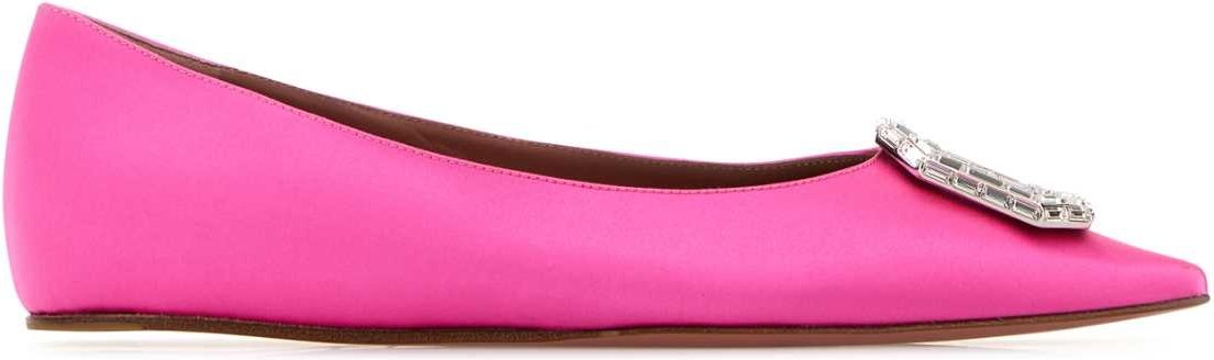 Fuchsia Satin Camelia Ballerinas