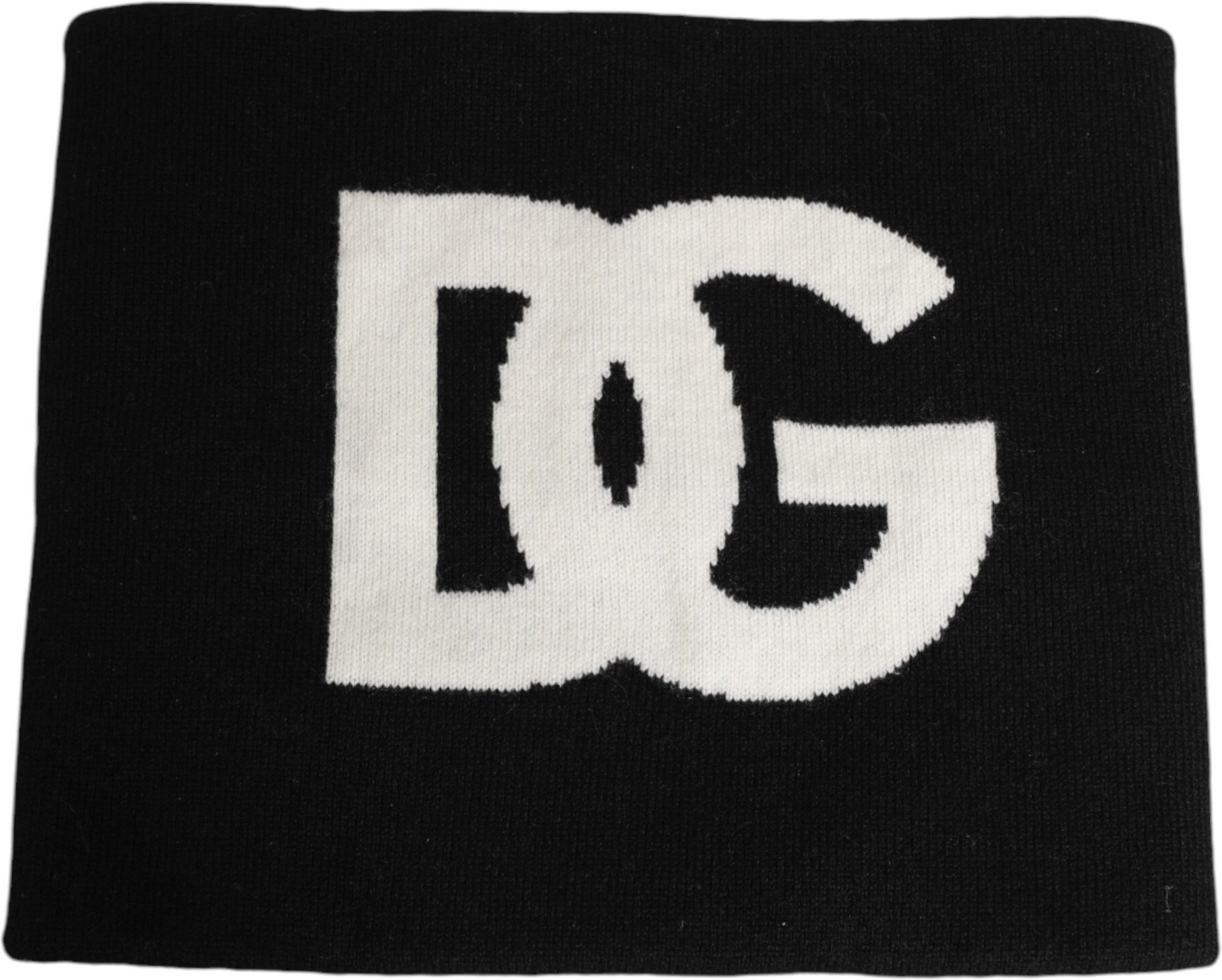 Schwarzer D&G Logo Cashmere Strickschal für Herren, Einheitsgröße