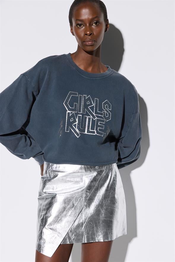 Fahrrad Hals Crop Sweatshirt