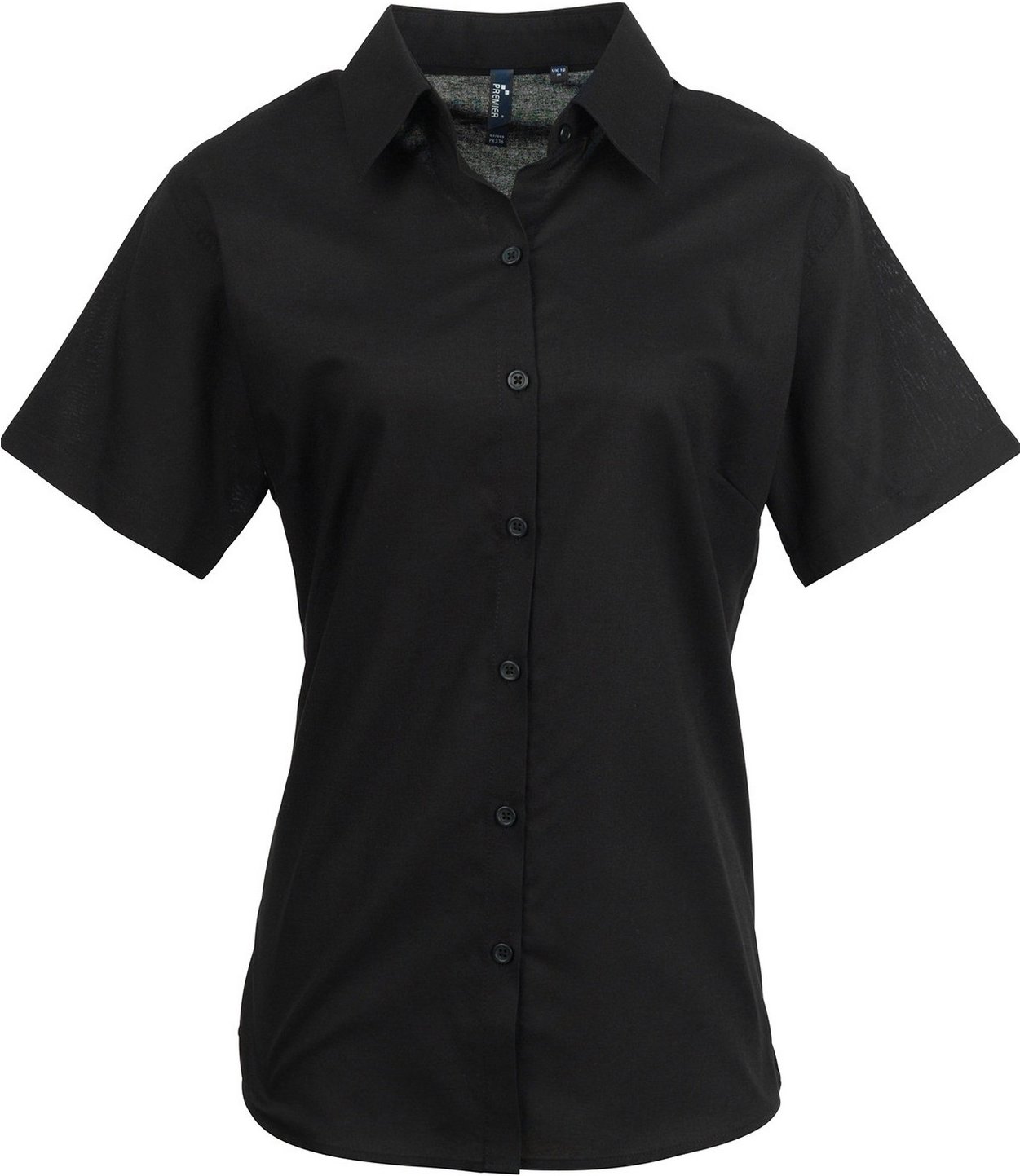 Premier - "Signature" Hemd für Damen kurzärmlig (Schwarz)