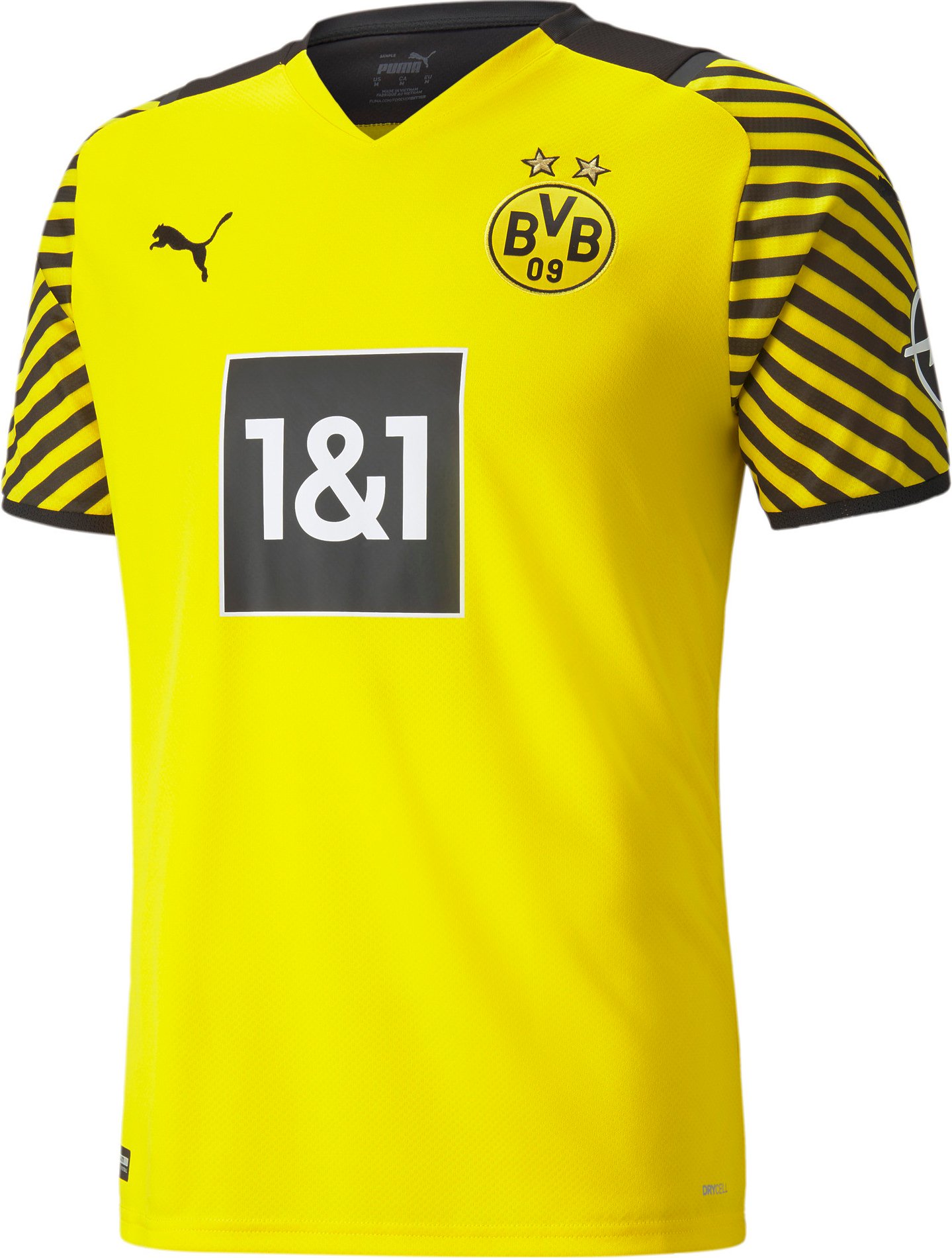 PUMA BVB Home Replik Kurzarm V-Ausschnitt gelbe Herren T-Shirt 759036 01