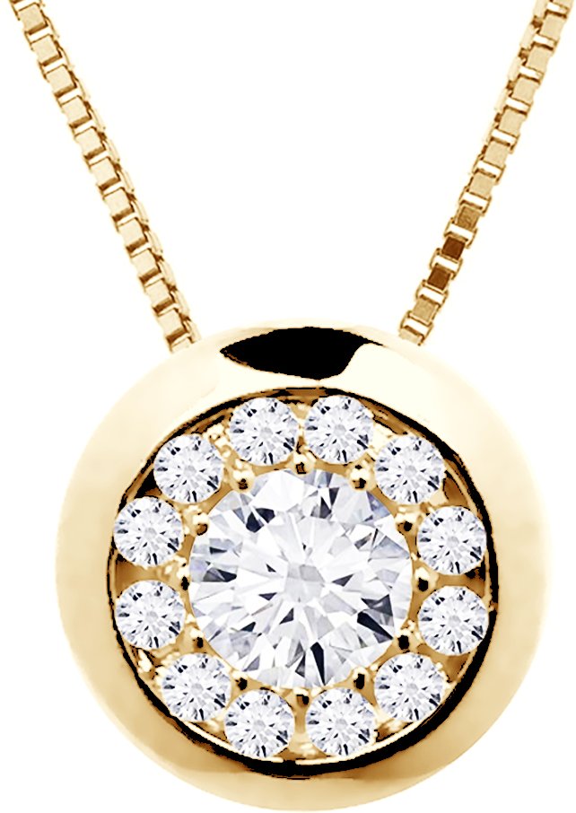 DIADEMA - Halskette mit Diamanten - Gelbgold - venezianische Kette