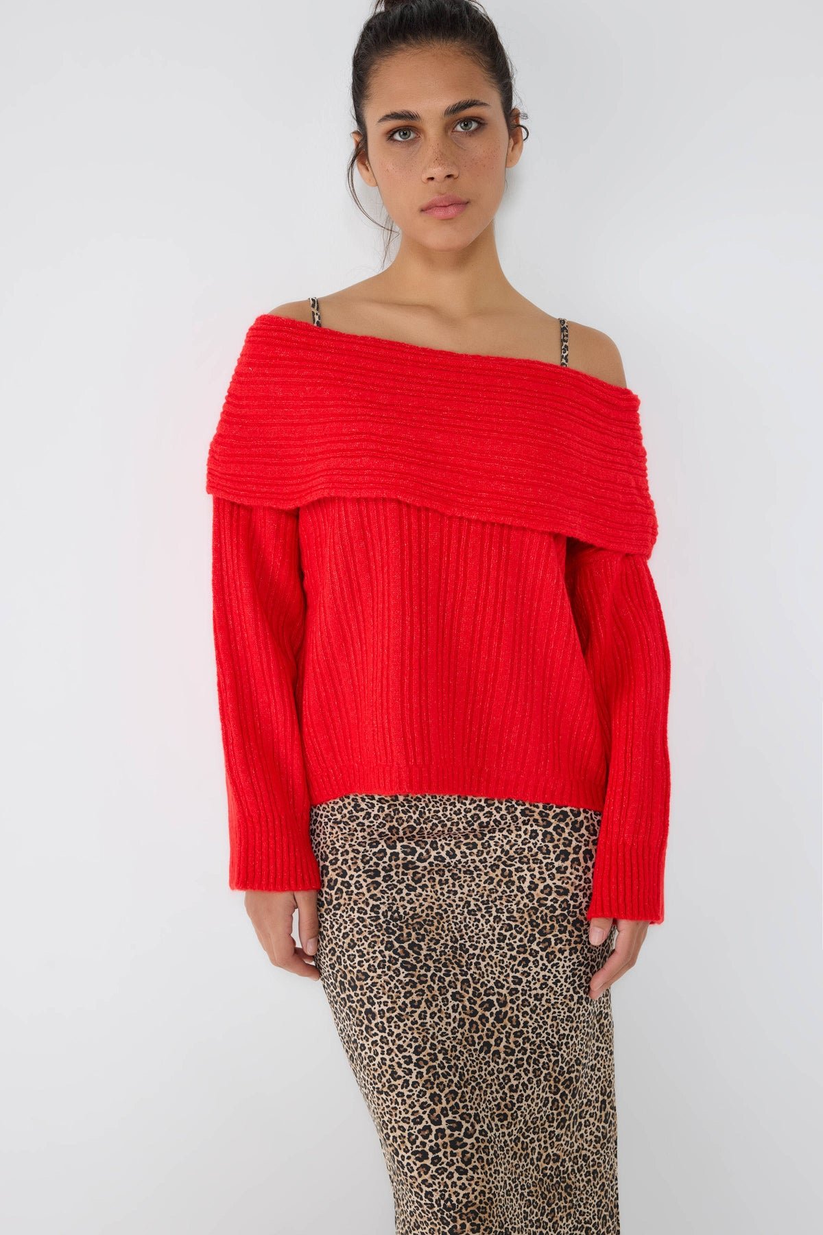 Boot-Ausschnitt Strickpullover