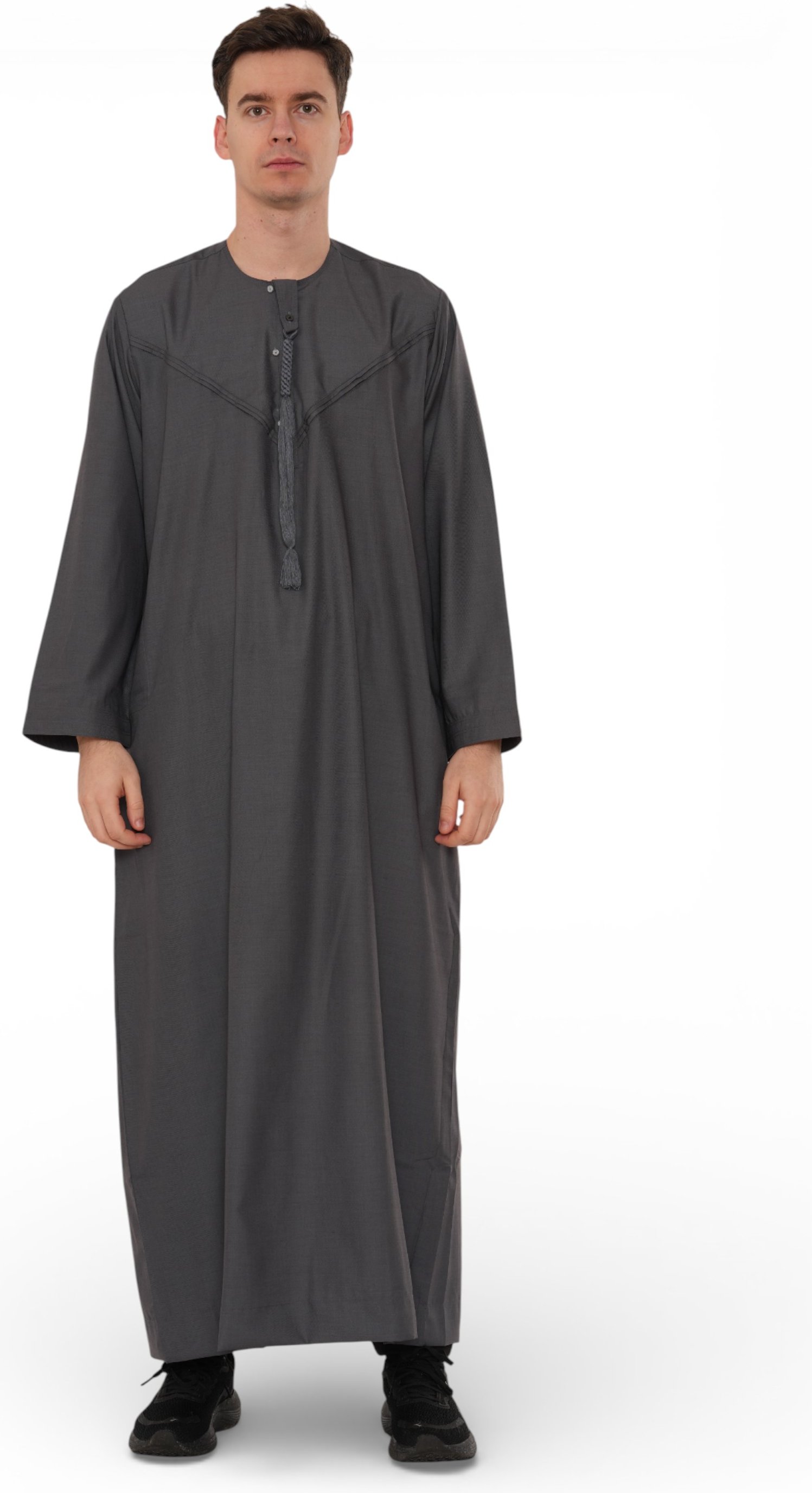 Herren Eid Grau Marokkanische Jubba Robe Djellaba Ramadan Eid Thobe – HM11