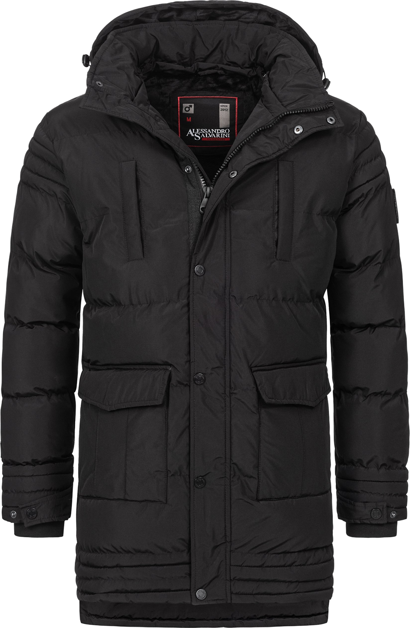 Alessandro Salvarini Herren Winterjacke AS285 mit Teddyfell & abnehmbarer Kapuze
