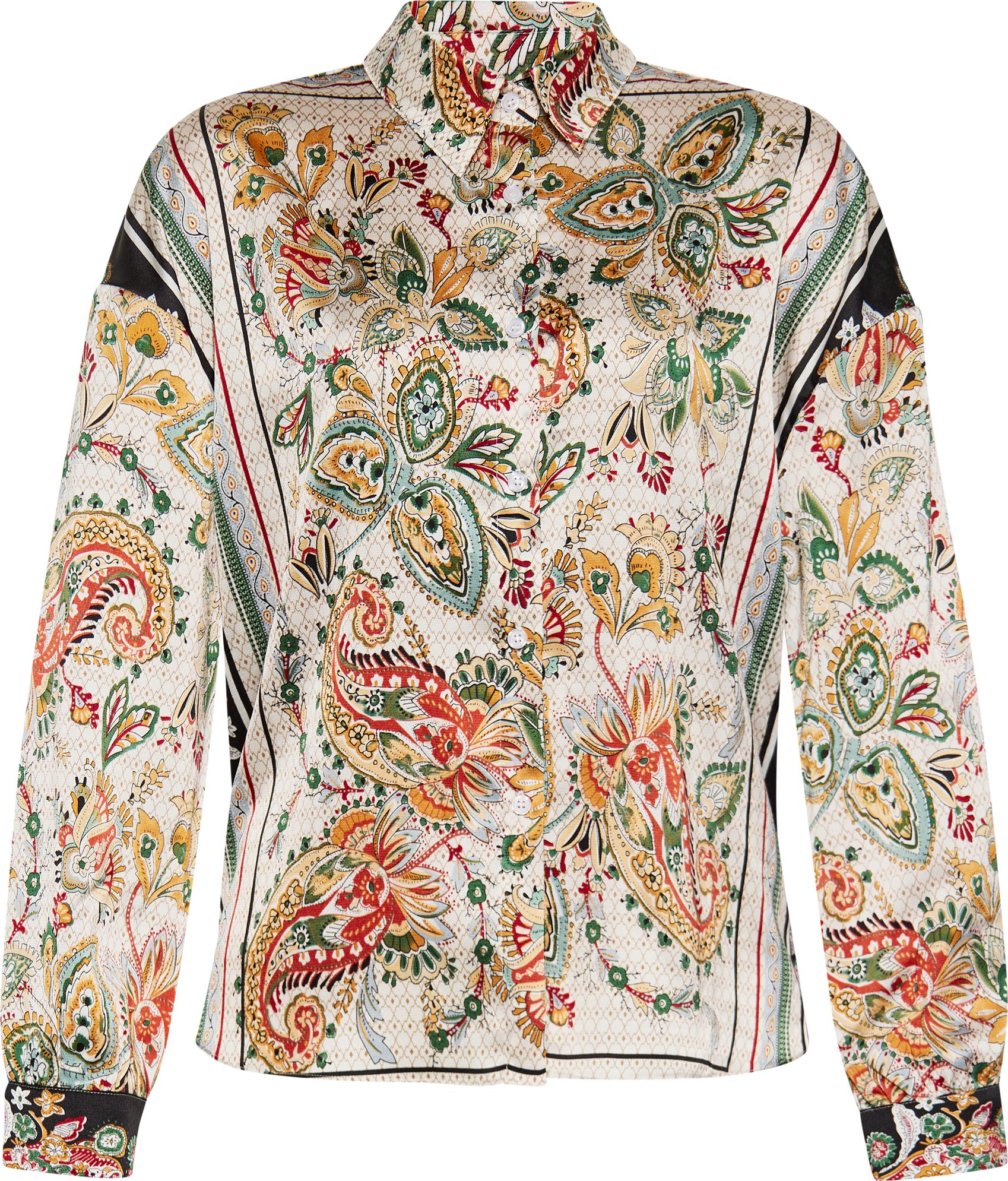 usha Hemdbluse Damen Schwarz Mehrfarbig