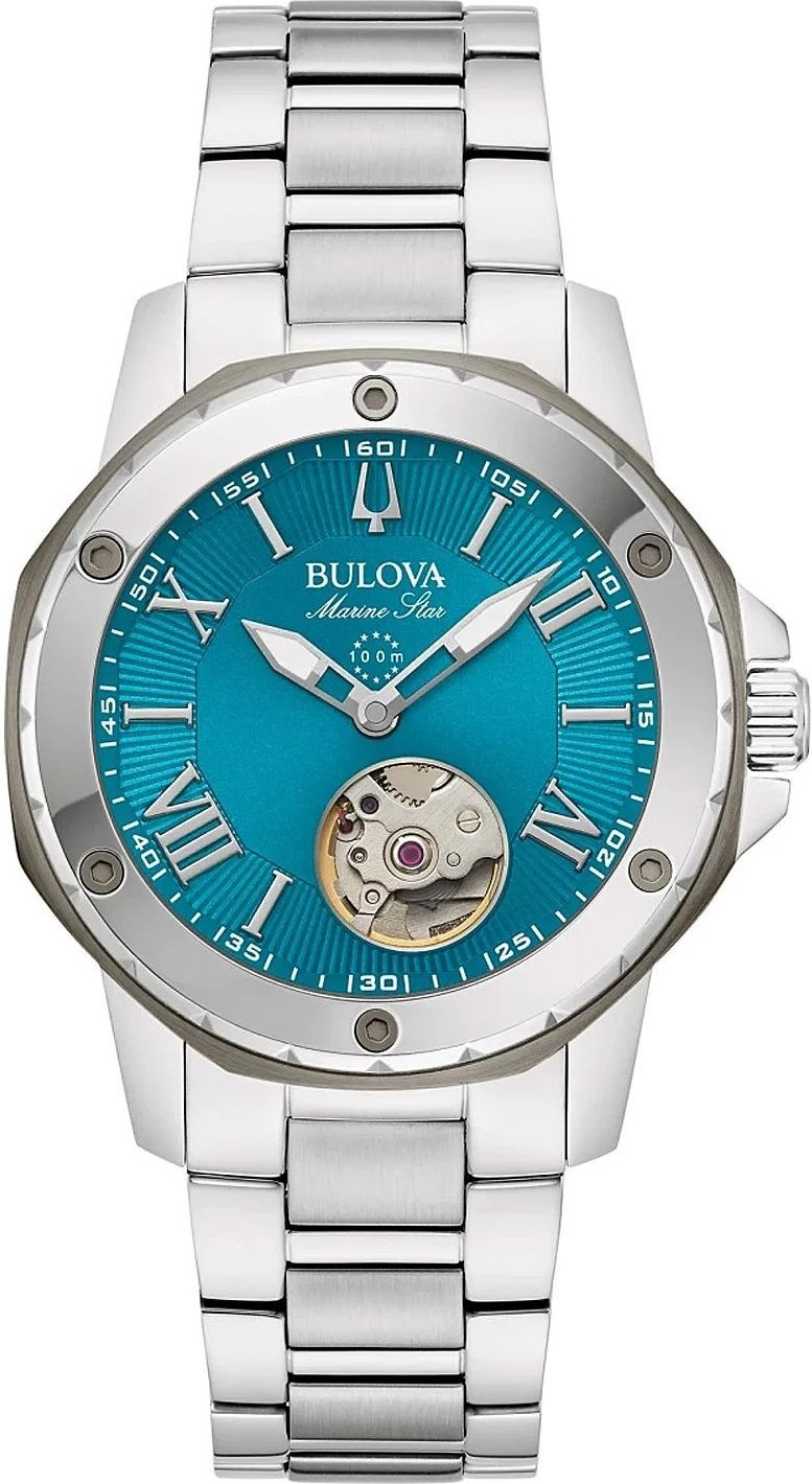 Bulova Marine Star Silber Damen Armbanduhr 98L317