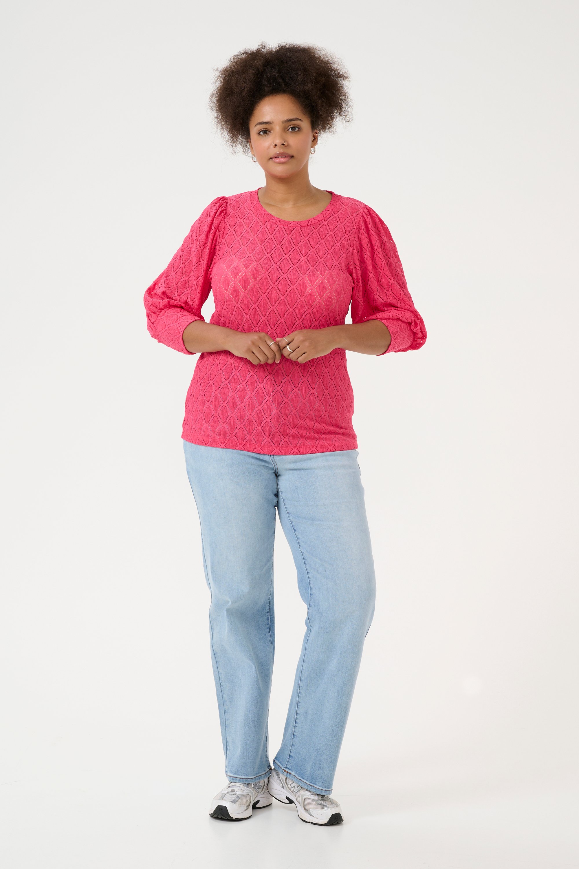 Langarm-Bluse Regular fit Raspberry pink