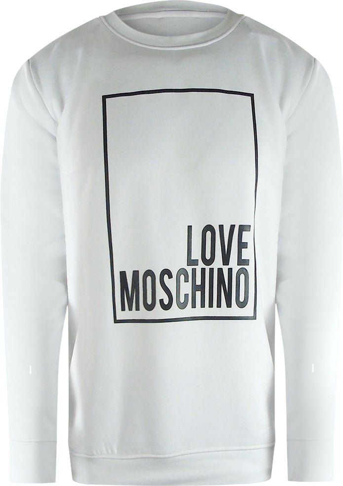 Love Moschino Box Logo Weißes Sweatshirt