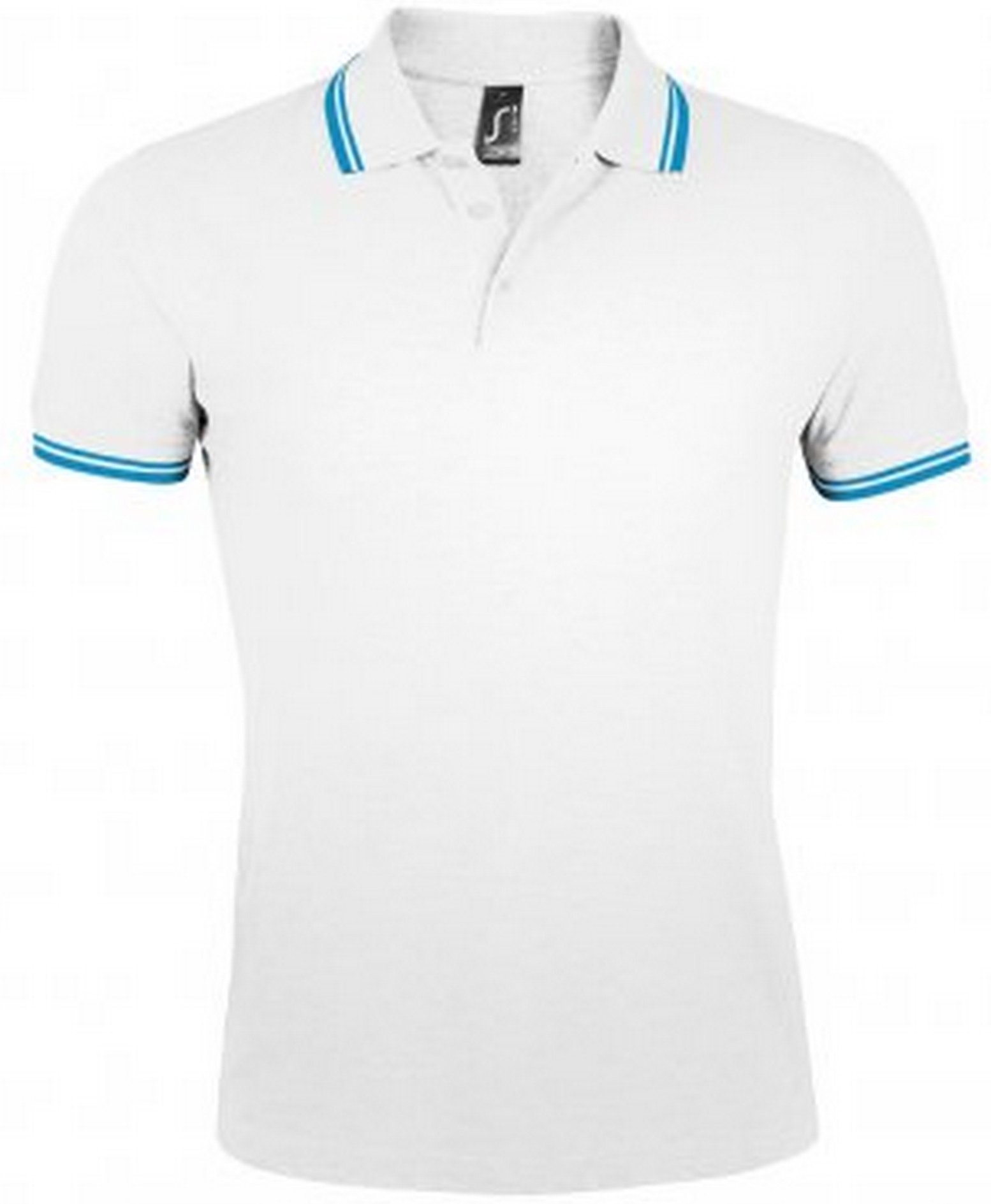SOLS - Polo manches courtes PASADENA - Homme (Blanc/bleu)