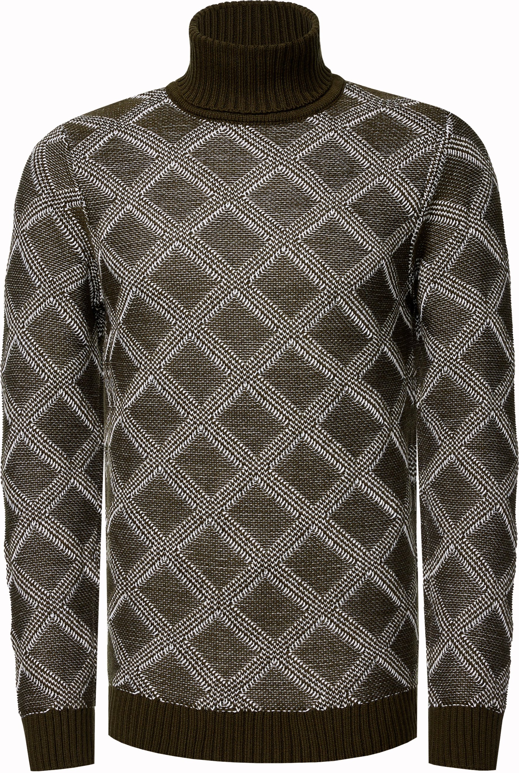 Thumbnail - Grobstrick mit Karomuster Rollkragen-Pullover