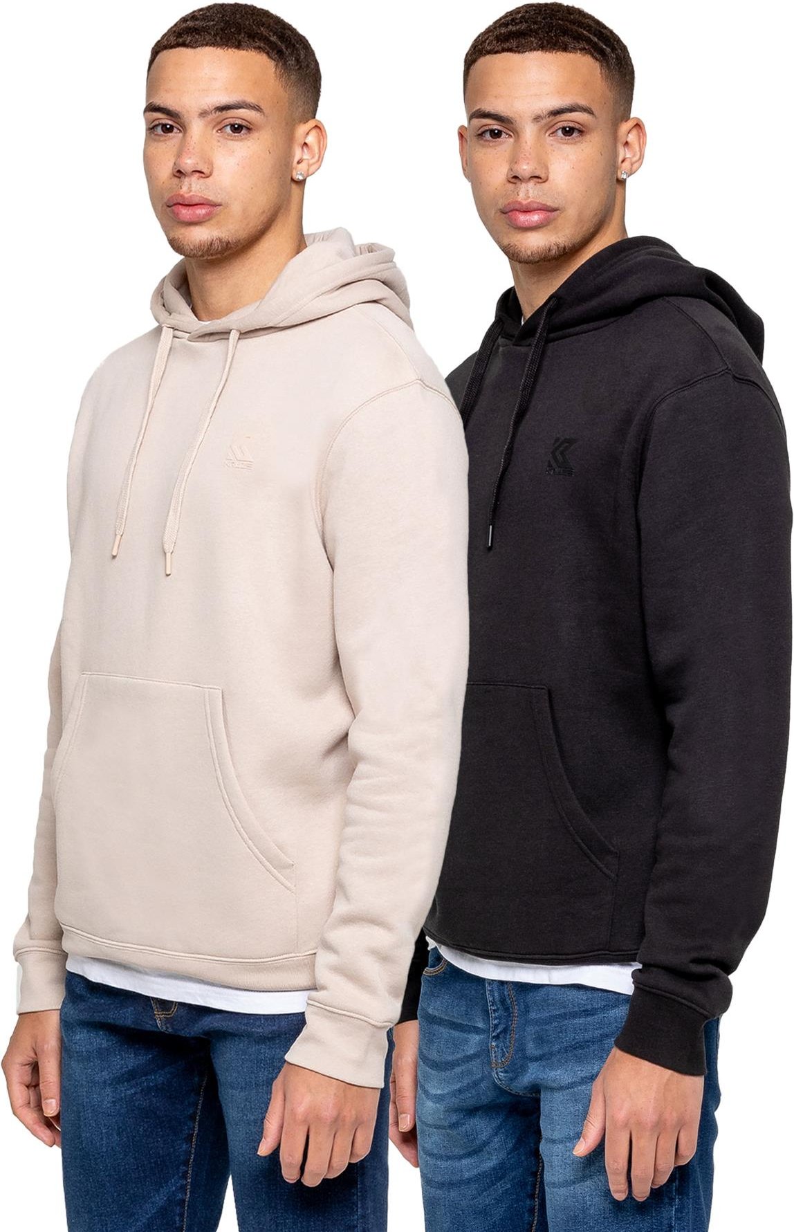 Thumbnail - Kruze | 2 Pack Herren Pullover Hoodie - BLK/CLAY