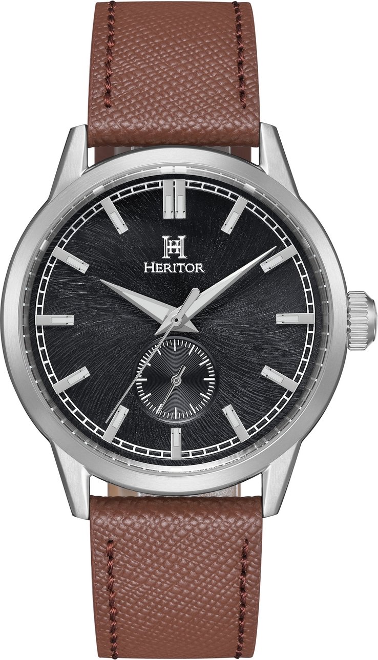 Heritor Automatikuhr Argento mit Lederarmband