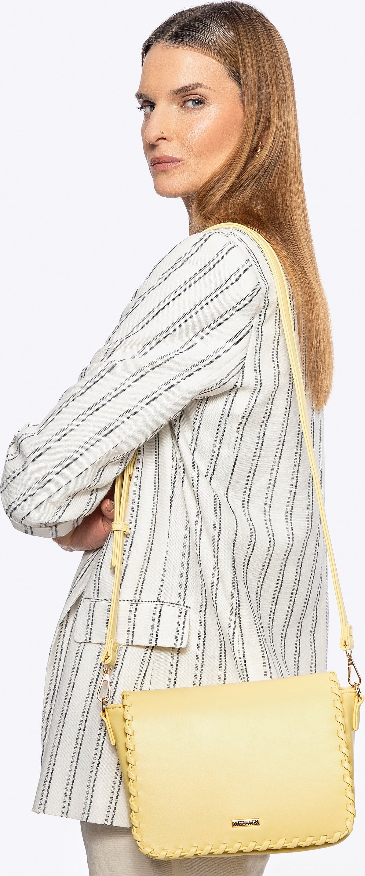 Wittchen Damen-Umhängetasche mit Zierklappe, Gelb, Kunstleder