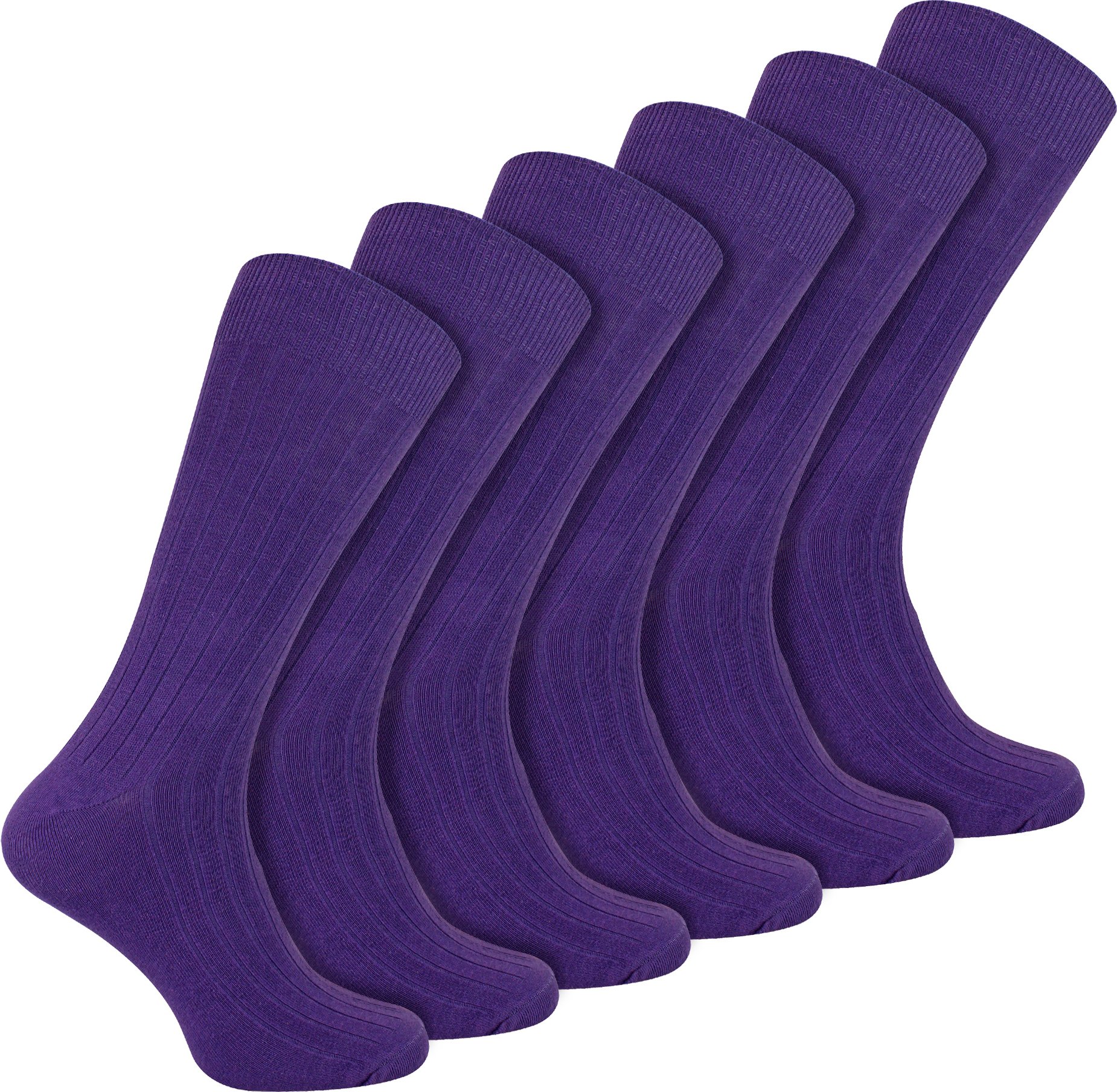 Herren Einfarbige Baumwollreiche Rippensocken