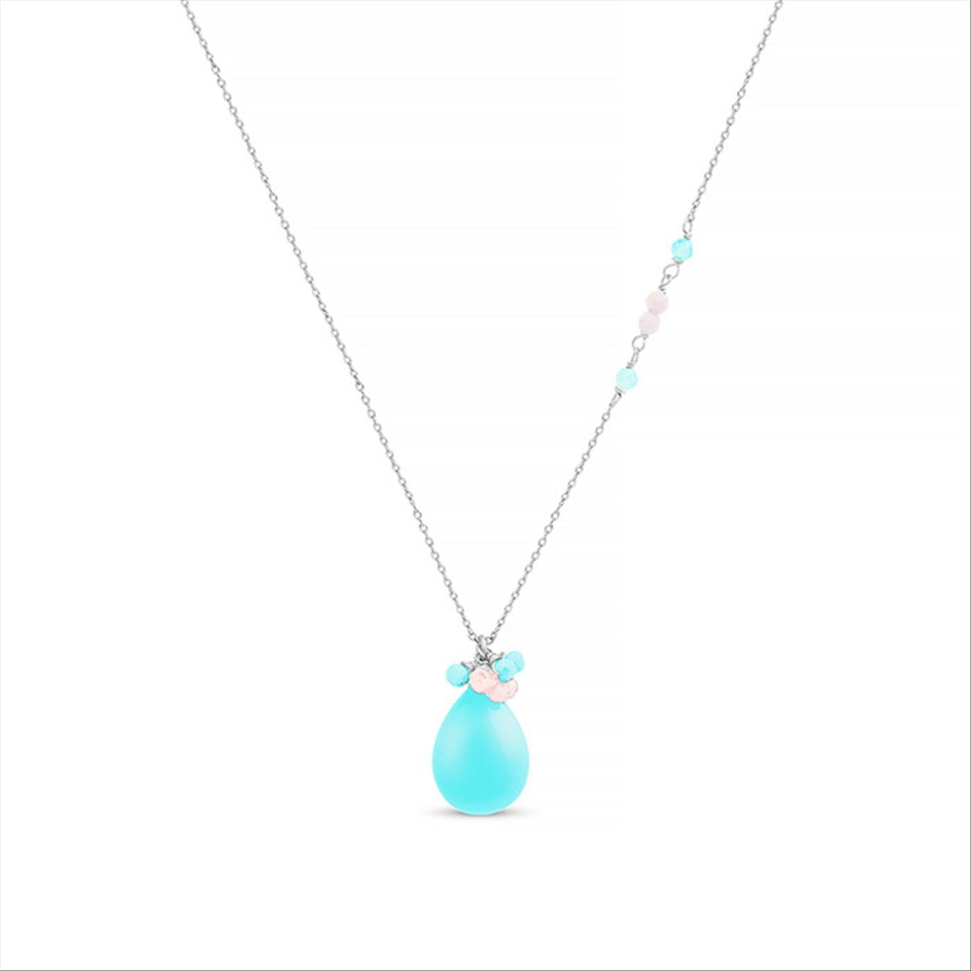 Luxenter Halskette, Metalllegierung adak und türkis rhodiniert