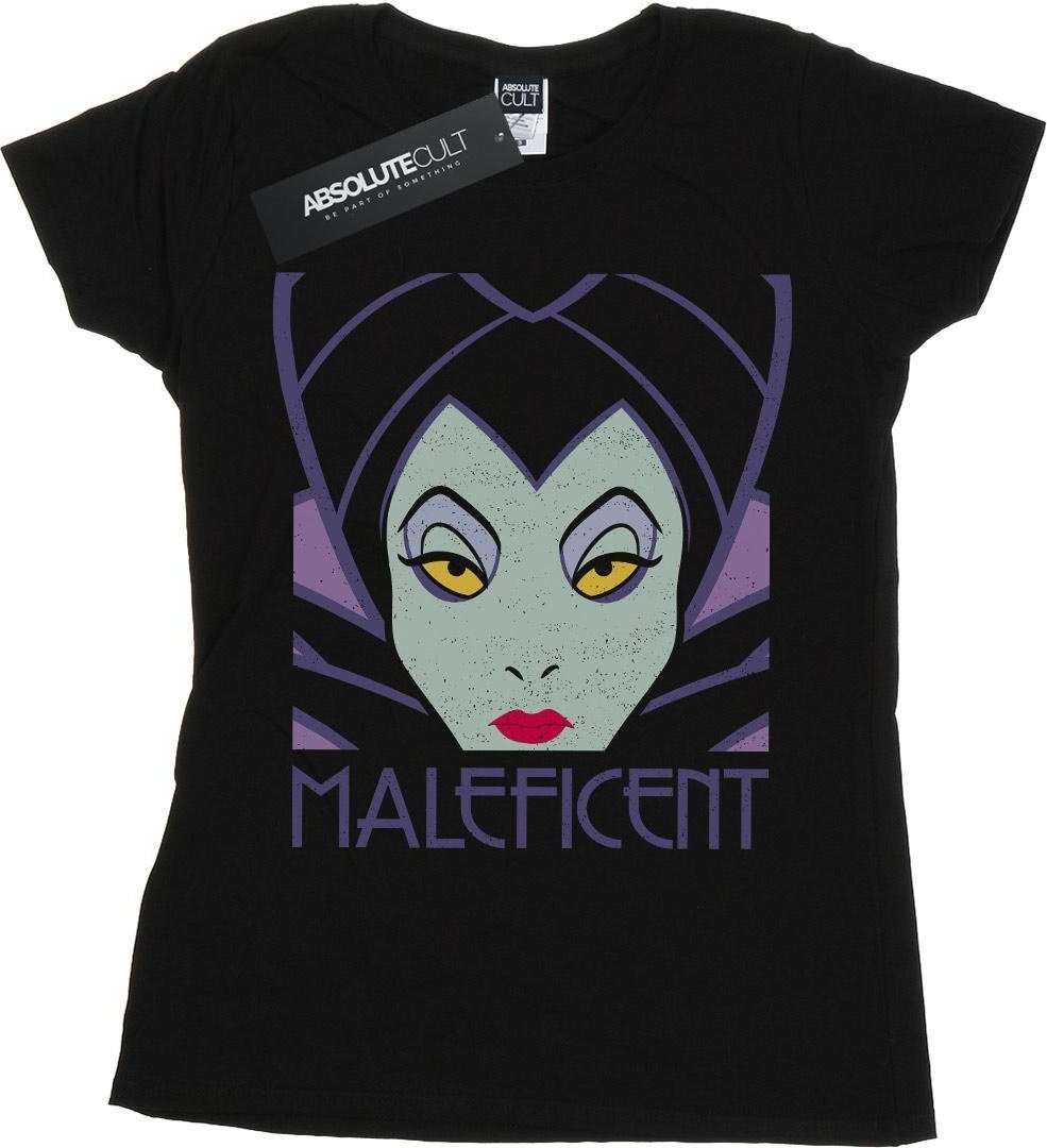 Disney - "Maleficent Cropped Head" T-Shirt für Damen (Schwarz)