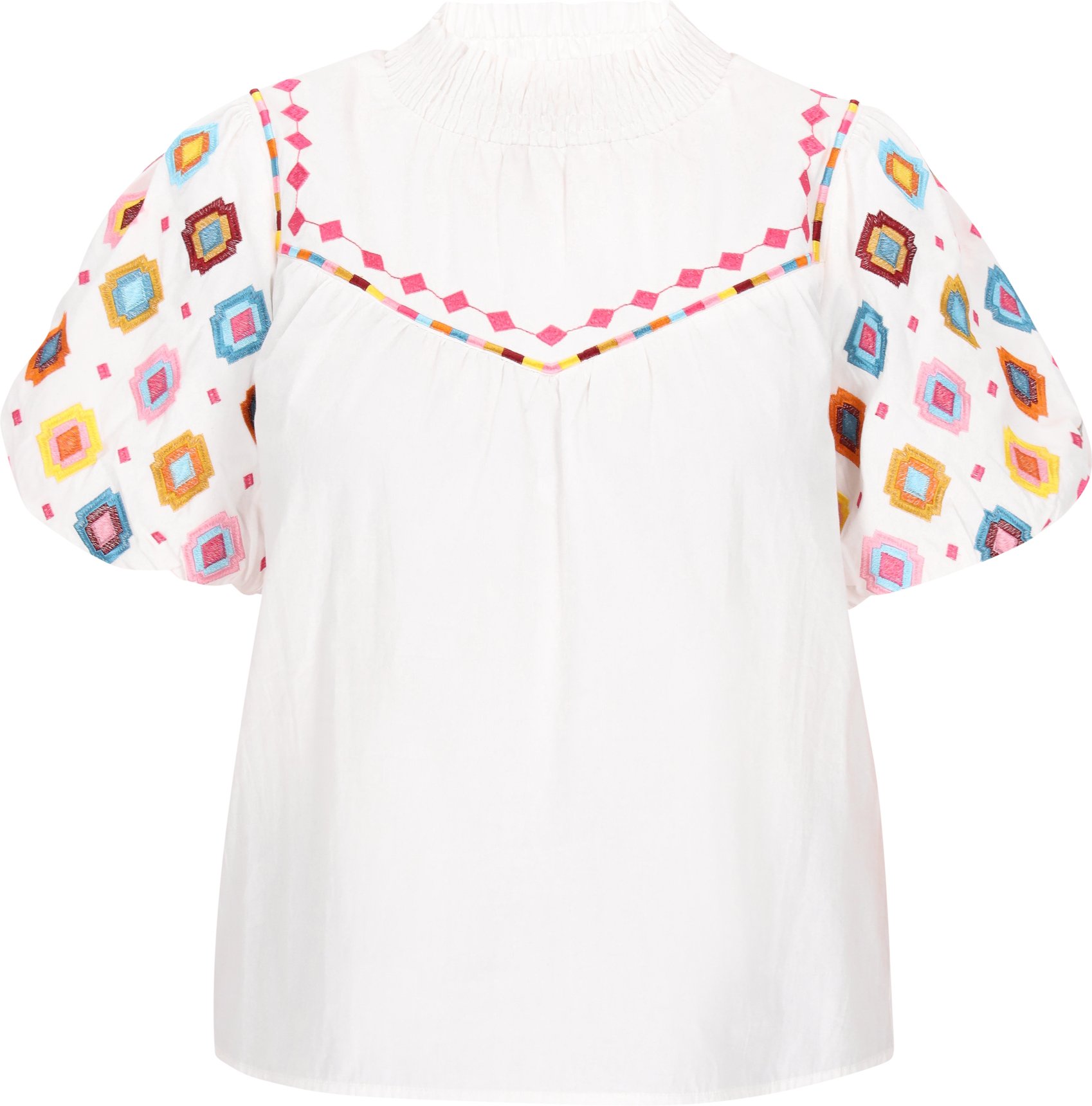 usha Bluse Frauen weiß mehrfarbig