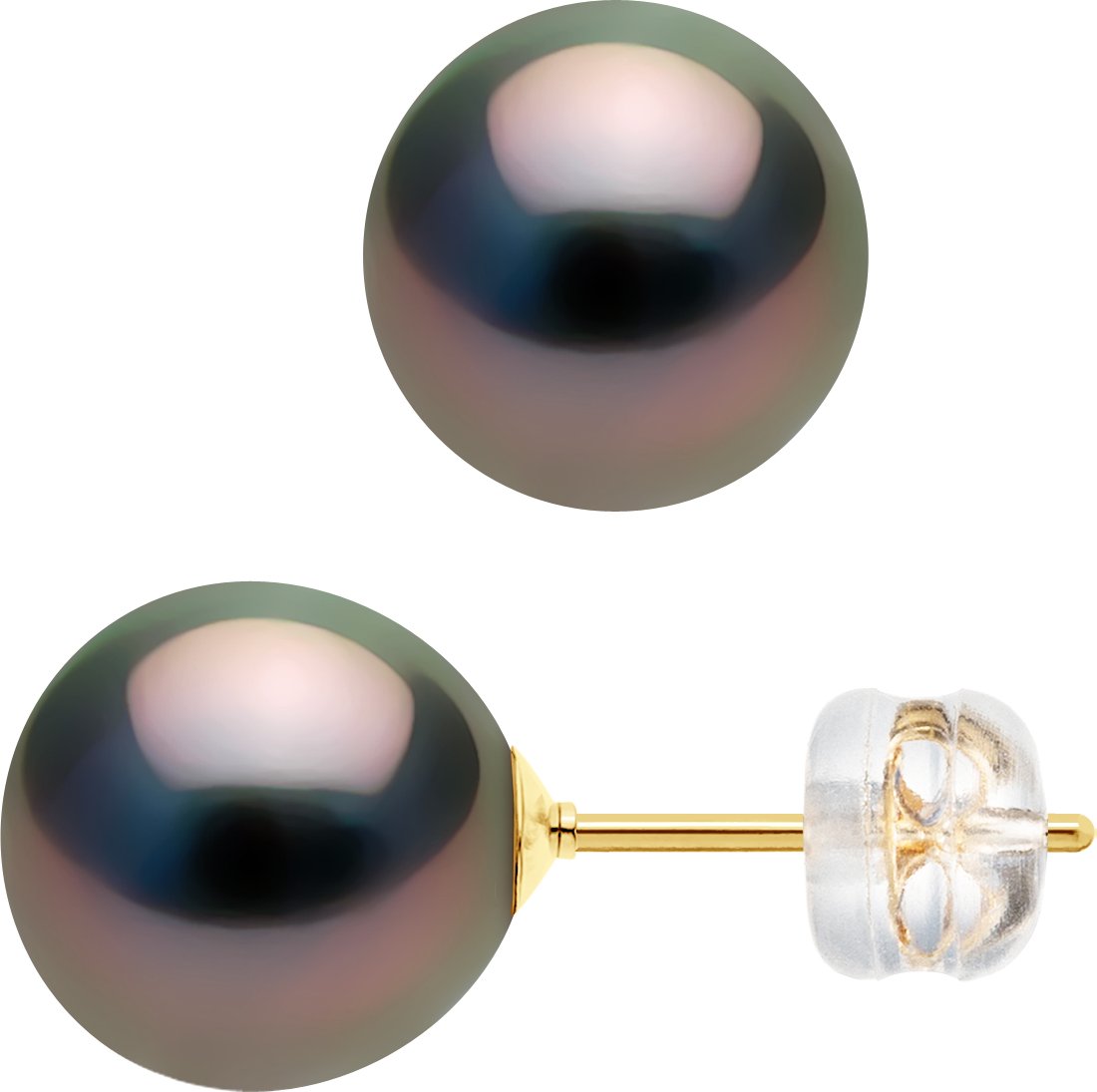 DIADEMA - Ohrringe - Gelbgold und echte Tahiti-Perlen
