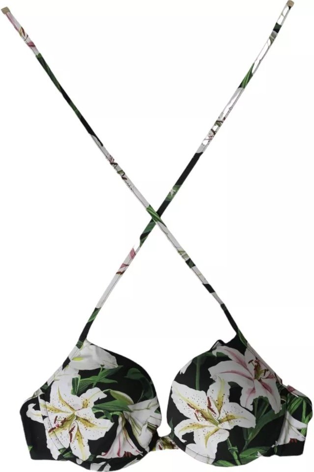 Blumiges Crisscross-Bikini-Oberteil