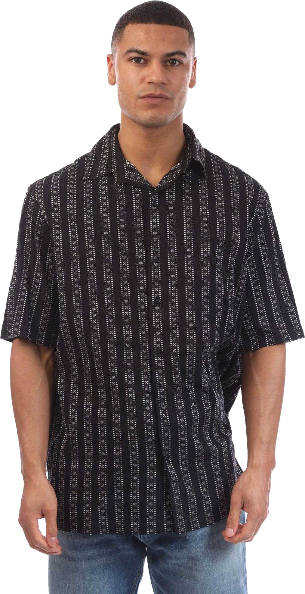 Off White - Bowlinghemd für Herren, Stripes (Schwarz)