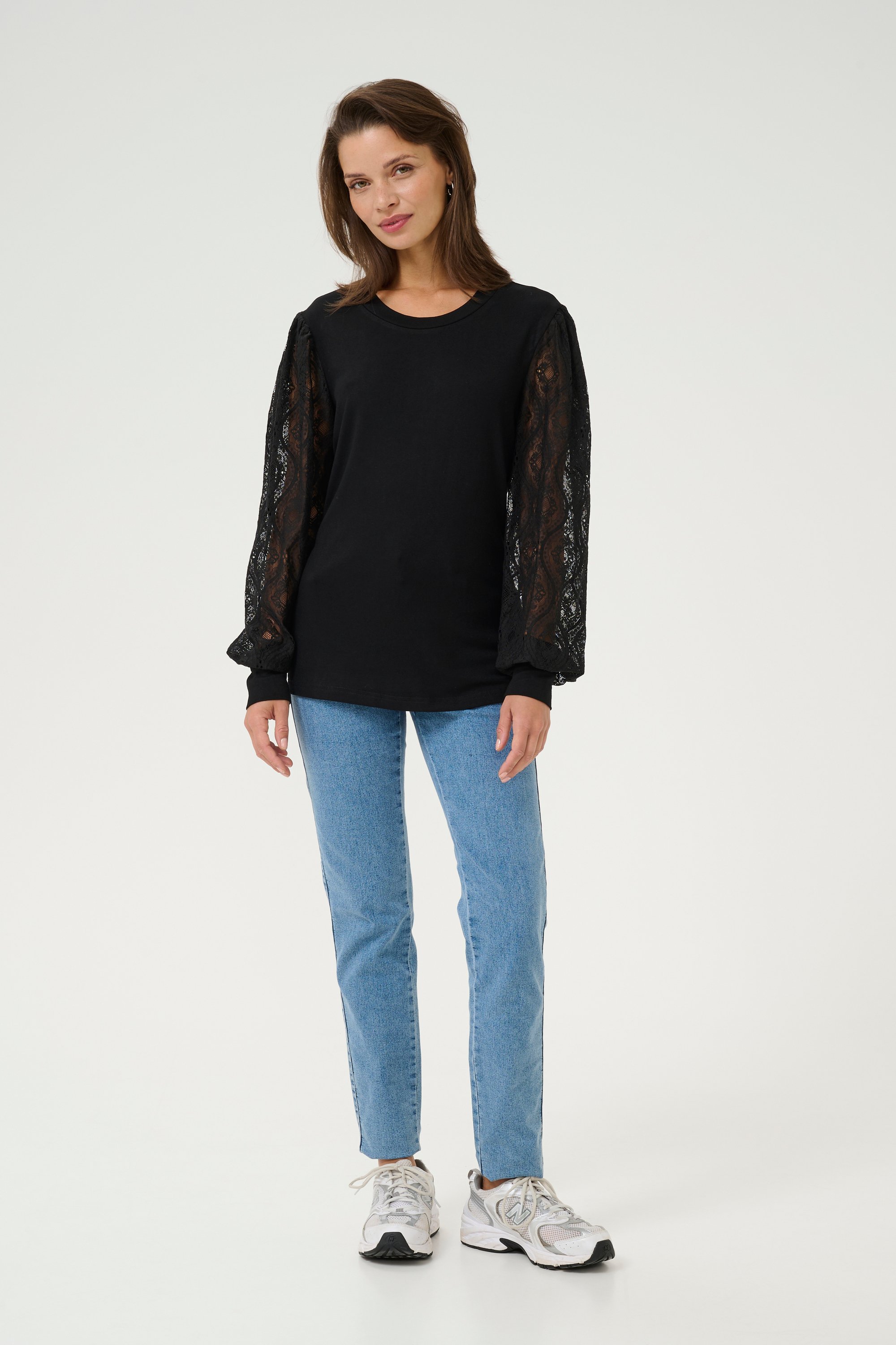 Langarm-Bluse Regular fit Black