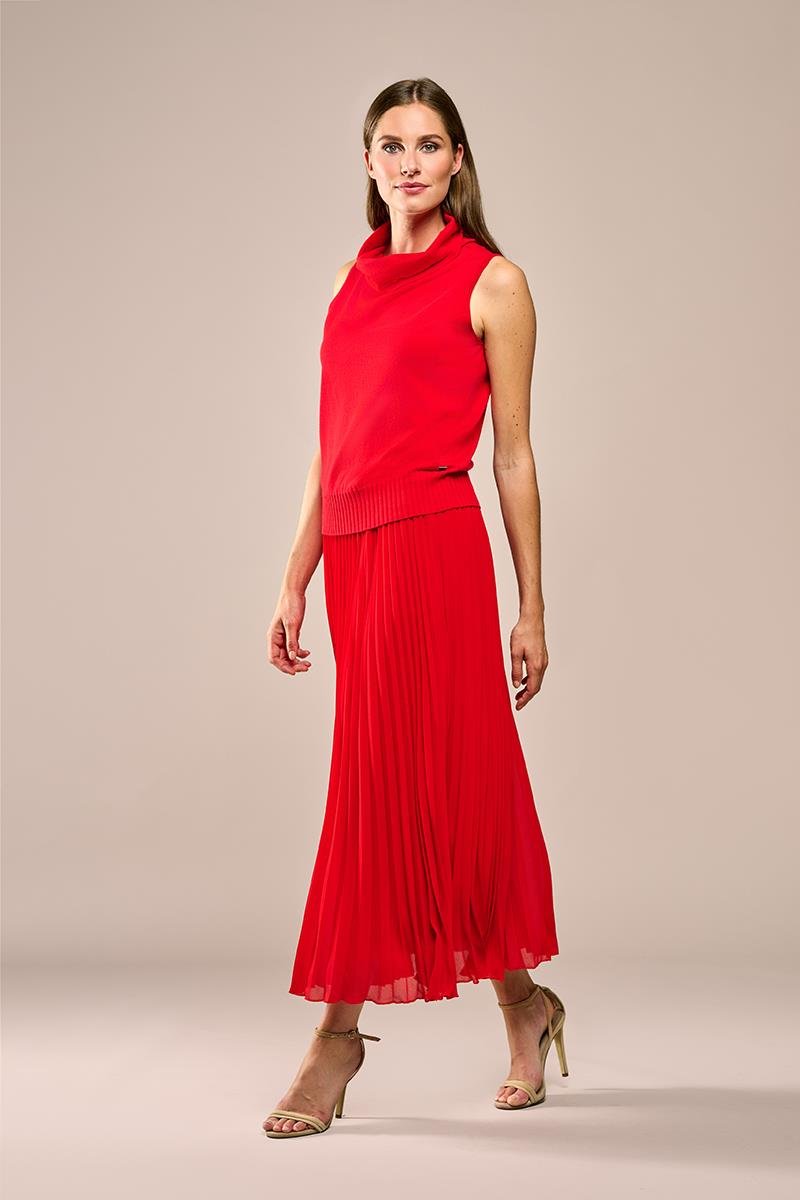 Lara Plisseerock Rot